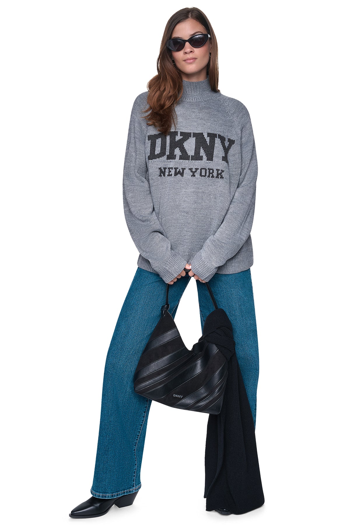 OVERSIZED MOCK NECK LOGO SWEATER VIEW 2