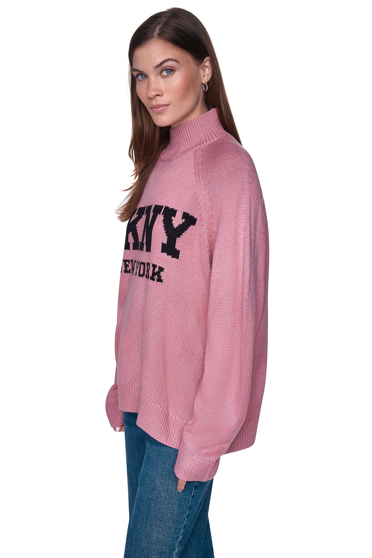 OVERSIZED MOCK NECK LOGO SWEATER VIEW 2