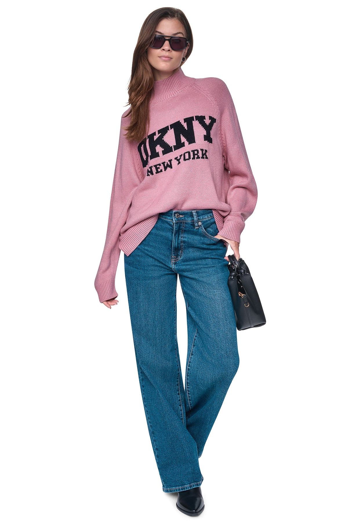 OVERSIZED MOCK NECK LOGO SWEATER VIEW 2