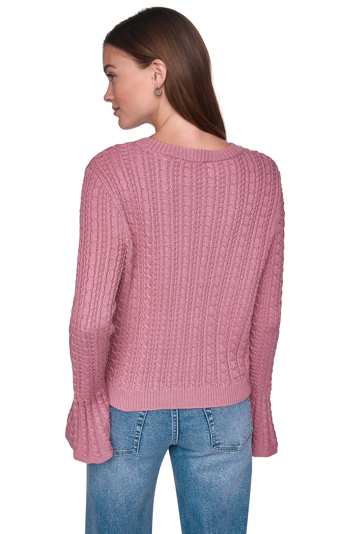 BELL CUFF CABLE SWEATER VIEW 2
