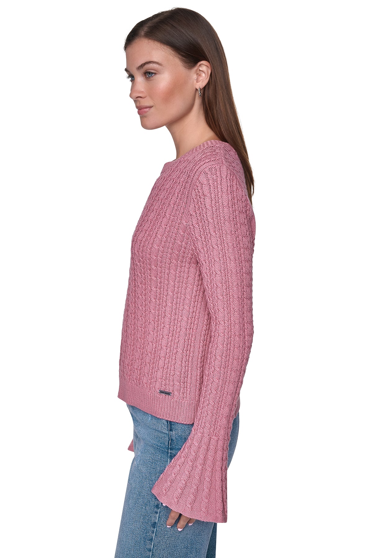 BELL CUFF CABLE SWEATER VIEW 2