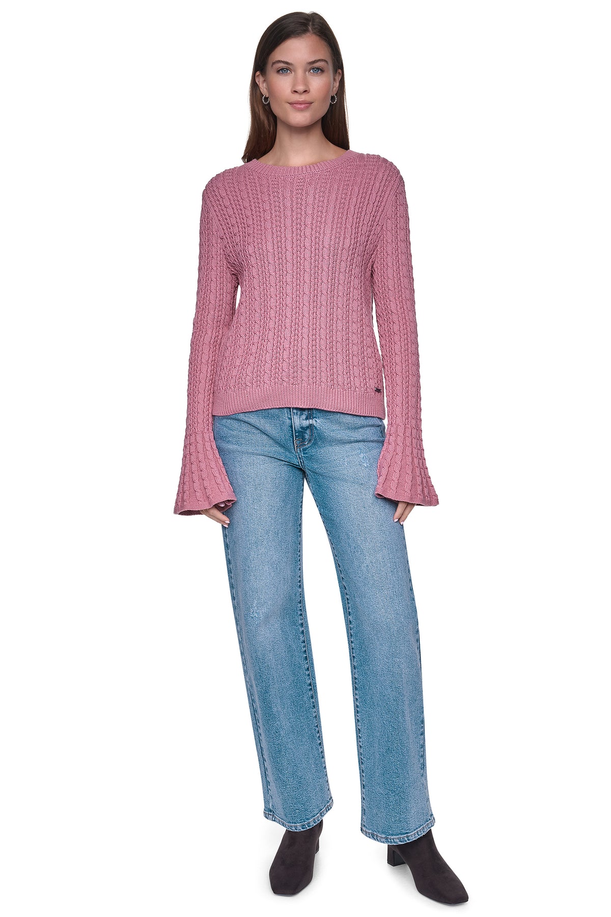 BELL CUFF CABLE SWEATER VIEW 2