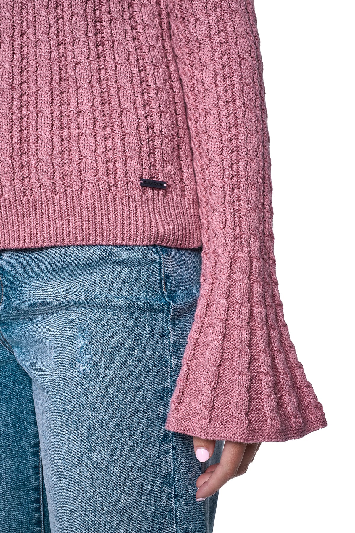 BELL CUFF CABLE SWEATER VIEW 2