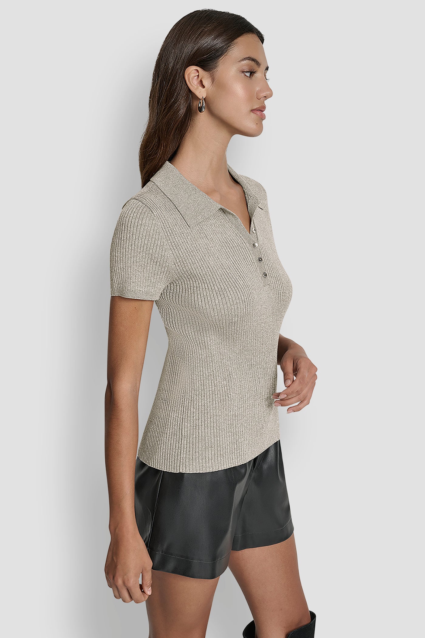 POLO RIB SWEATER WITH LUREX VIEW 3 | New clothing