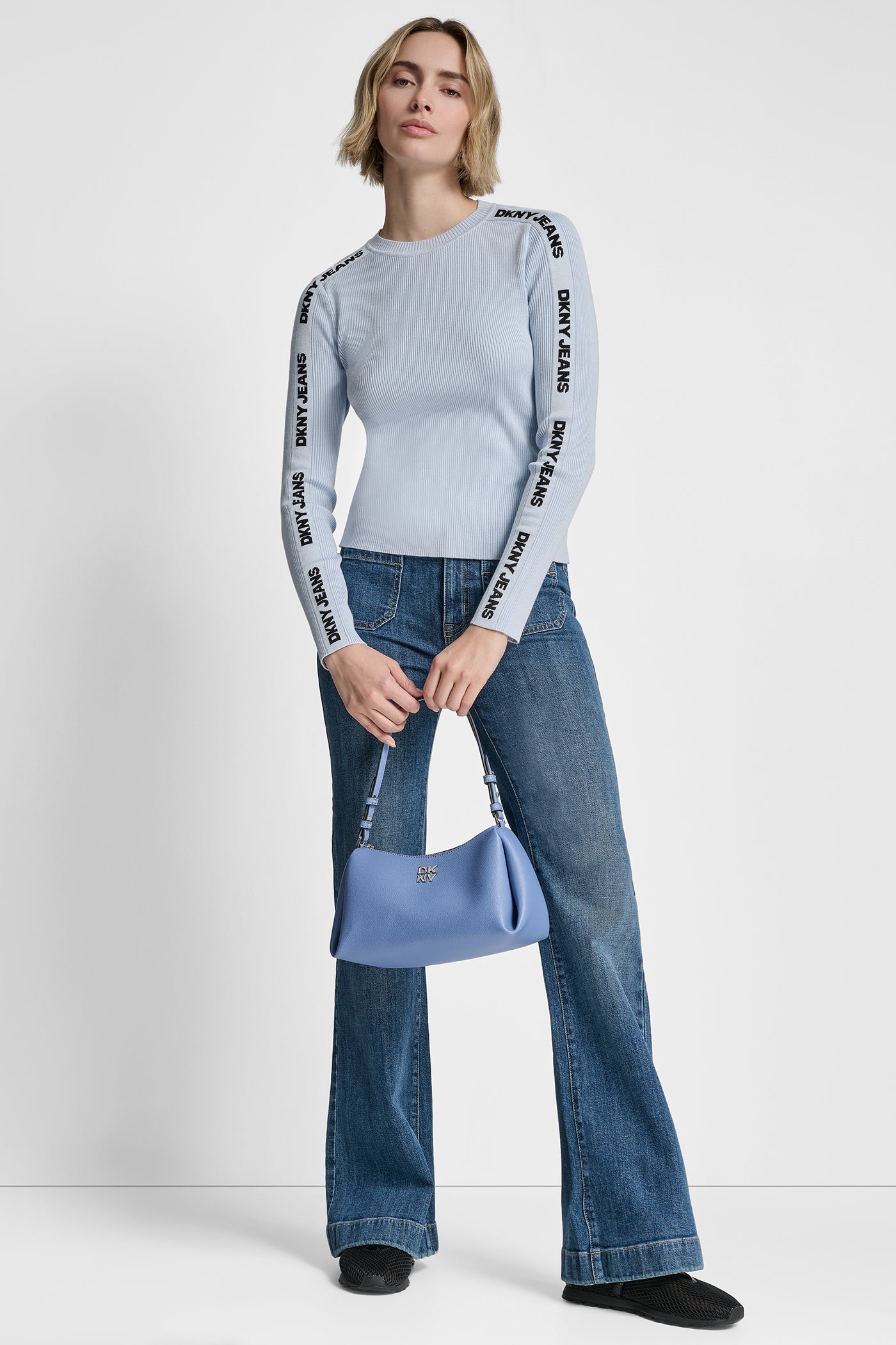 LONG SLEEVE LOGO TRIM SWEATER VIEW 3 | All Products