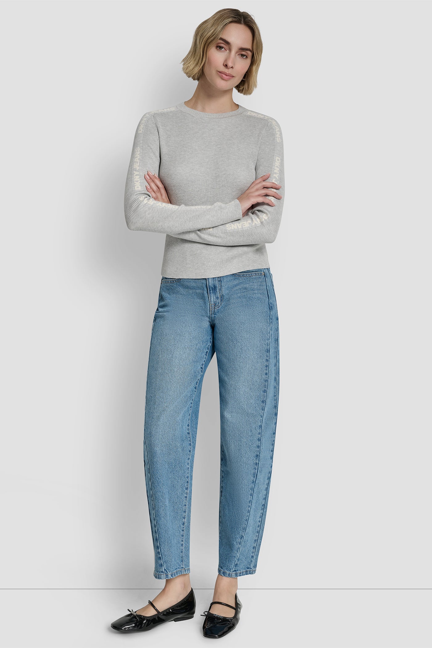 LONG SLEEVE LOGO TRIM SWEATER VIEW 6 | Gifts Under $50