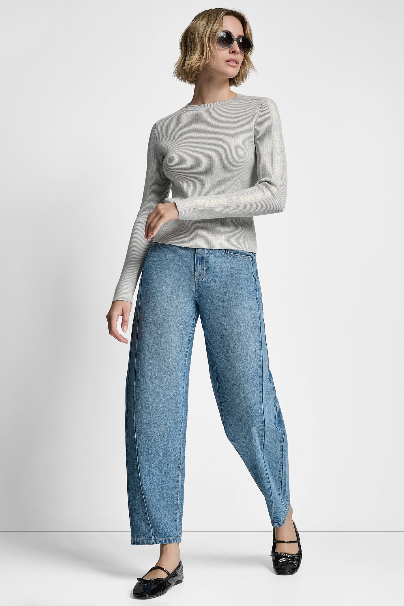 LONG SLEEVE LOGO TRIM SWEATER VIEW 4 | Gifts Under $50