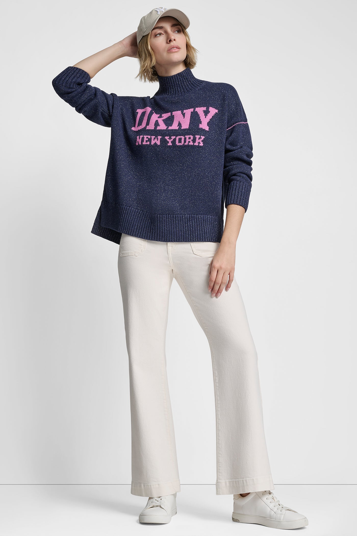 LOGO TURTLENECK HIGH LOW SWEATER VIEW 4 | Gifts Under $50