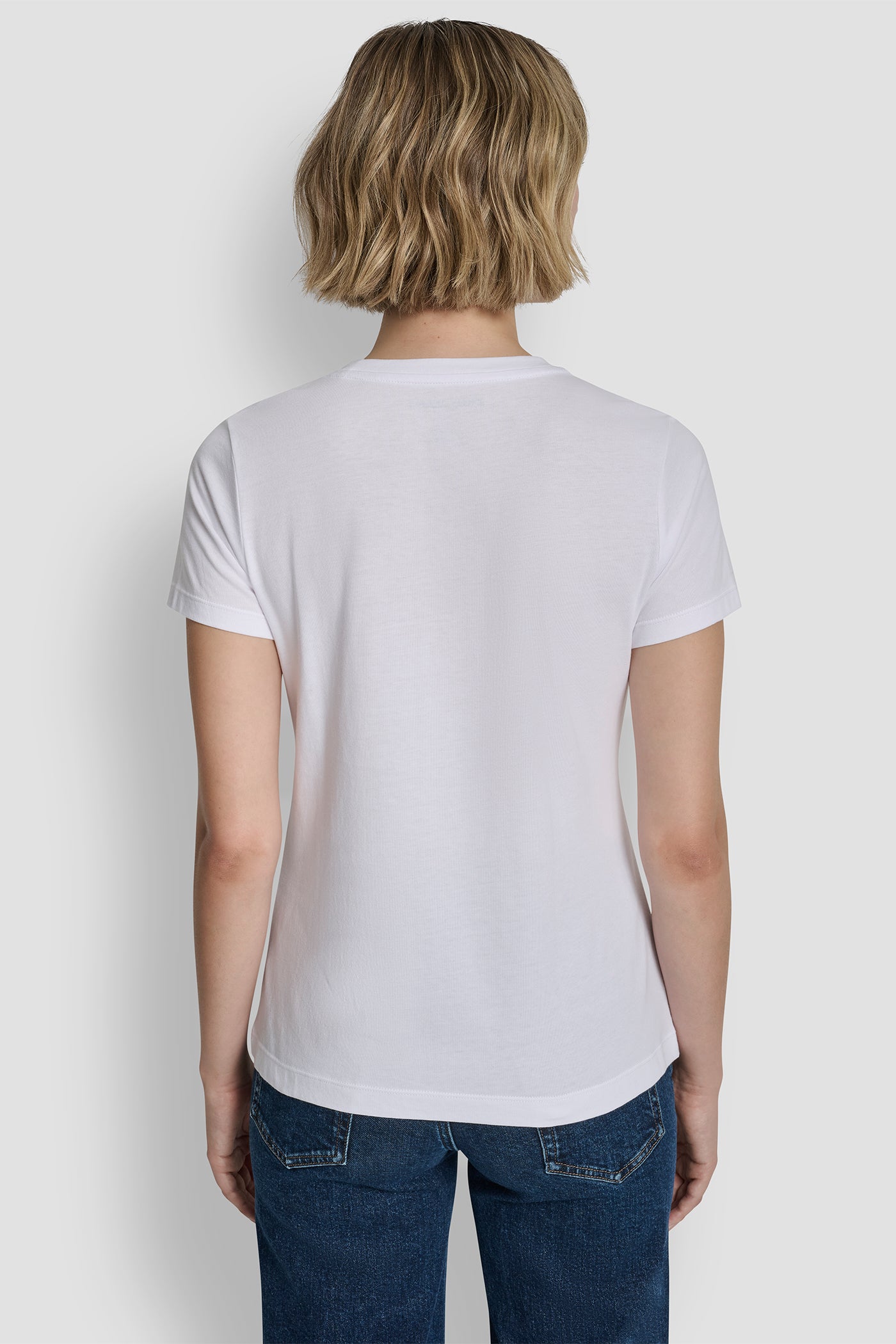 White SEQUIN GRAPHIC LOGO TEE, BACK VIEW | Tees & Tanks