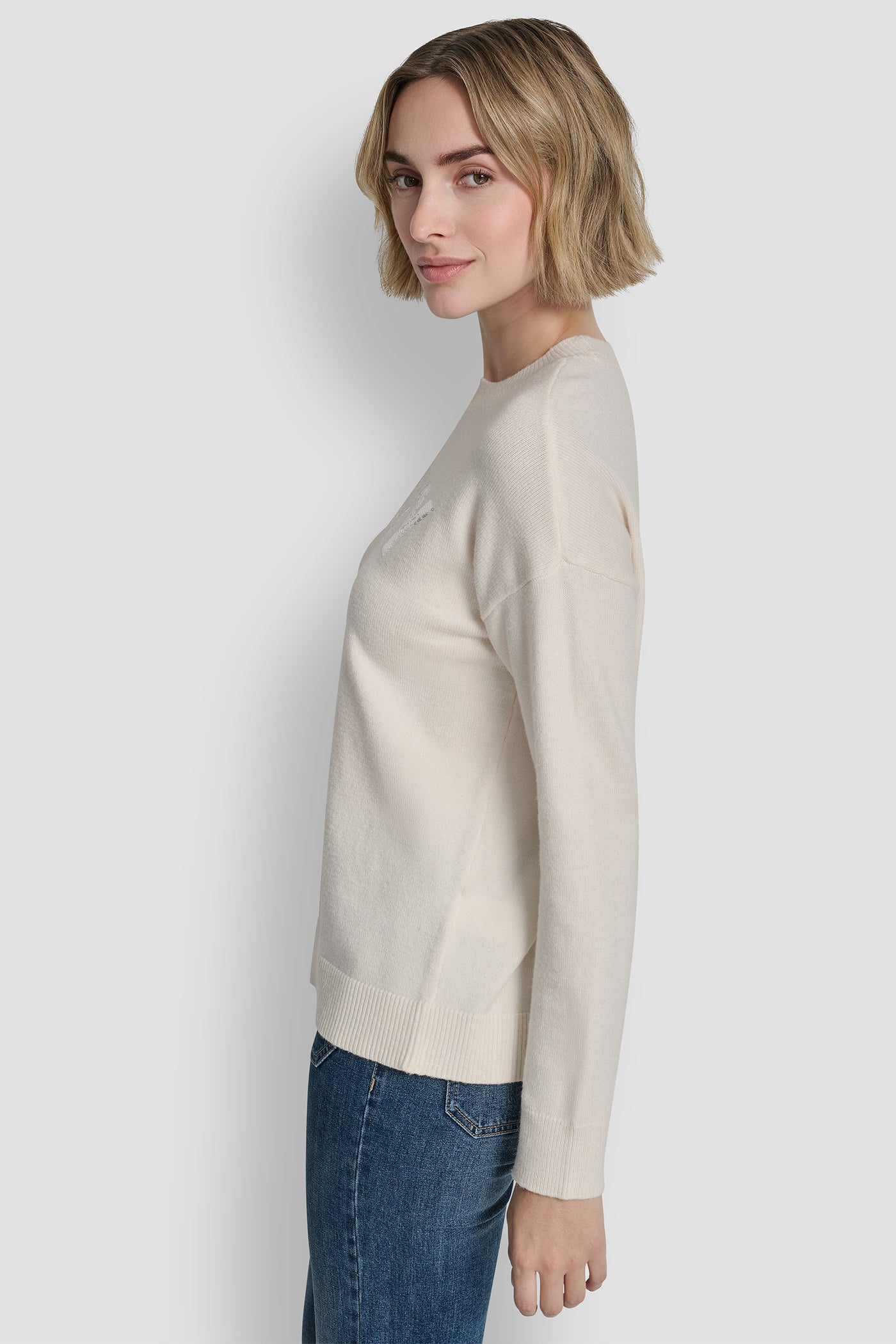 SEQUIN LOGO EMBELLISHED SWEATER VIEW 3