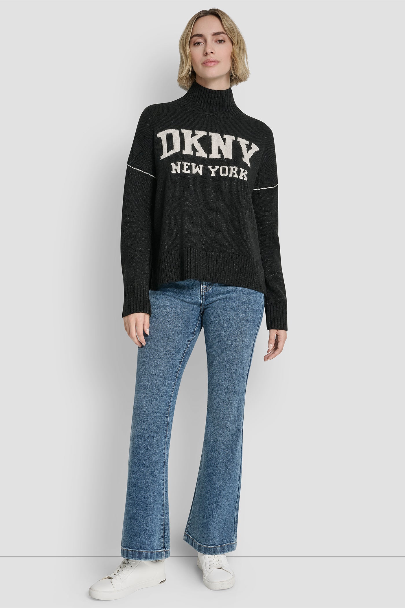 LOGO TURTLENECK HIGH LOW SWEATER VIEW 2