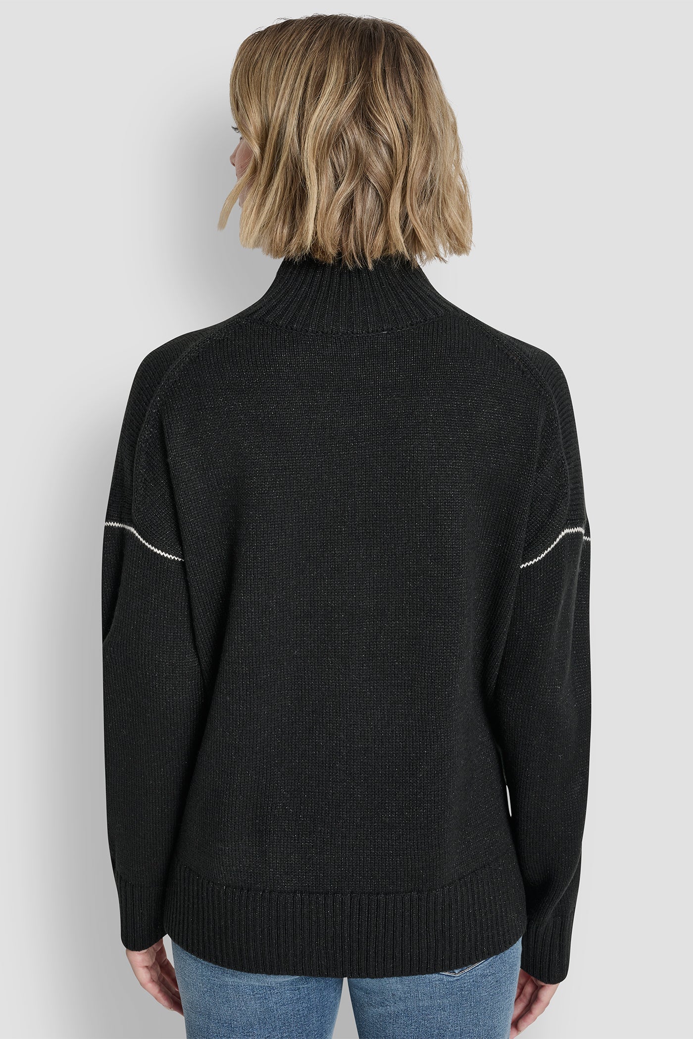 LOGO TURTLENECK HIGH LOW SWEATER VIEW 2