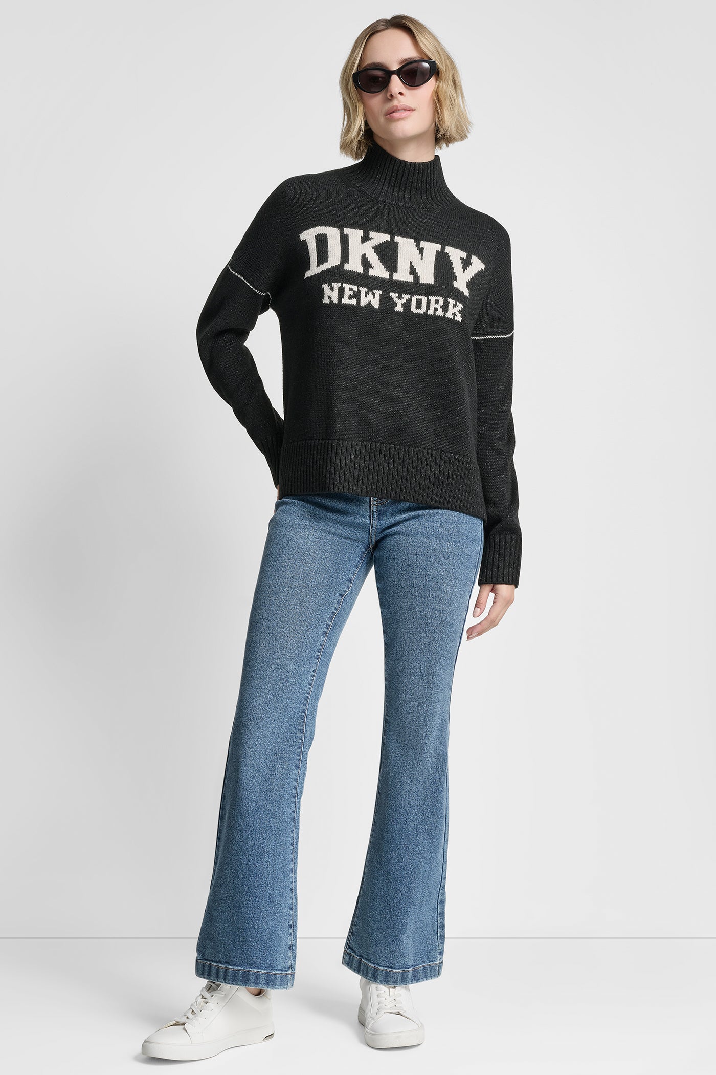 LOGO TURTLENECK HIGH LOW SWEATER VIEW 2