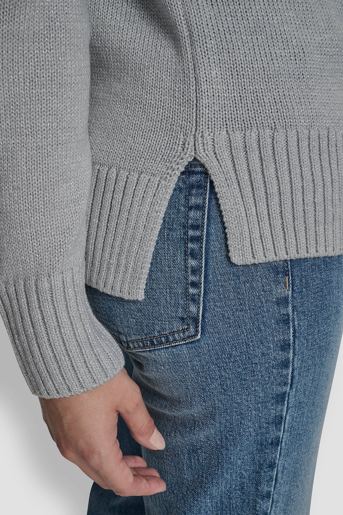 LOGO TURTLENECK HIGH LOW SWEATER VIEW 7 | Gifts Under $50