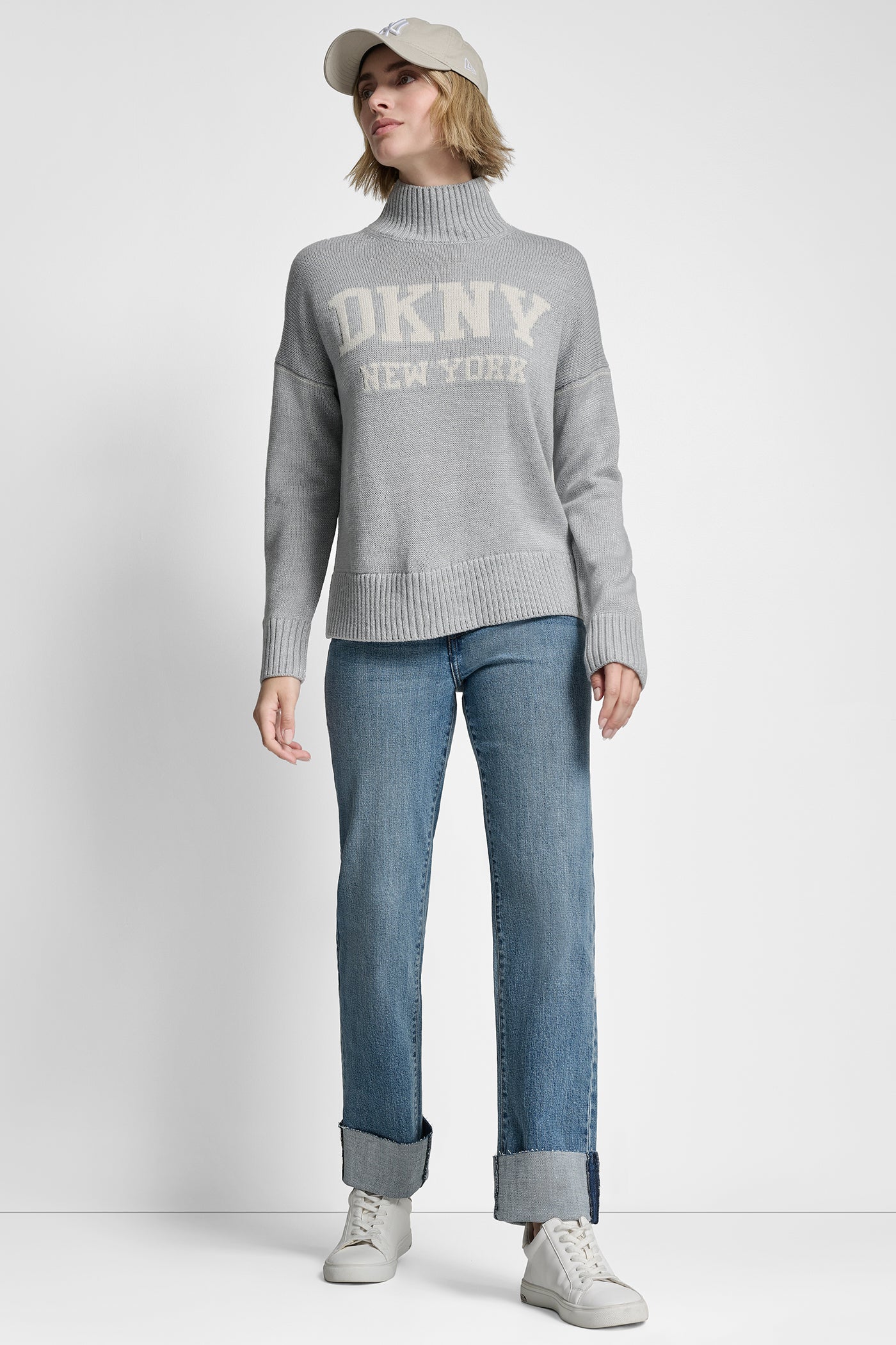 LOGO TURTLENECK HIGH LOW SWEATER VIEW 6 | Gifts Under $50