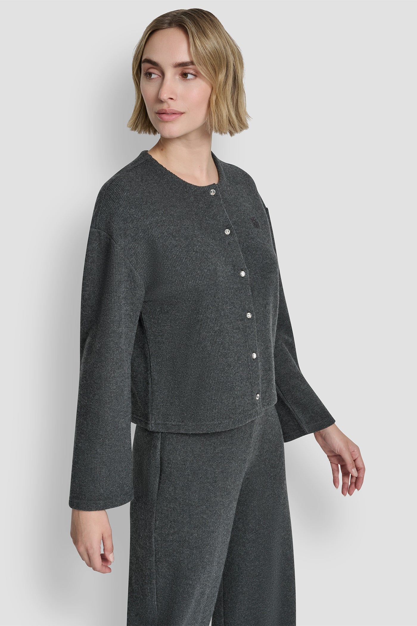 BUTTON FRONT SLEEVE CARDIGAN VIEW 3 | WOMEN'S SWEATERS & TOPS