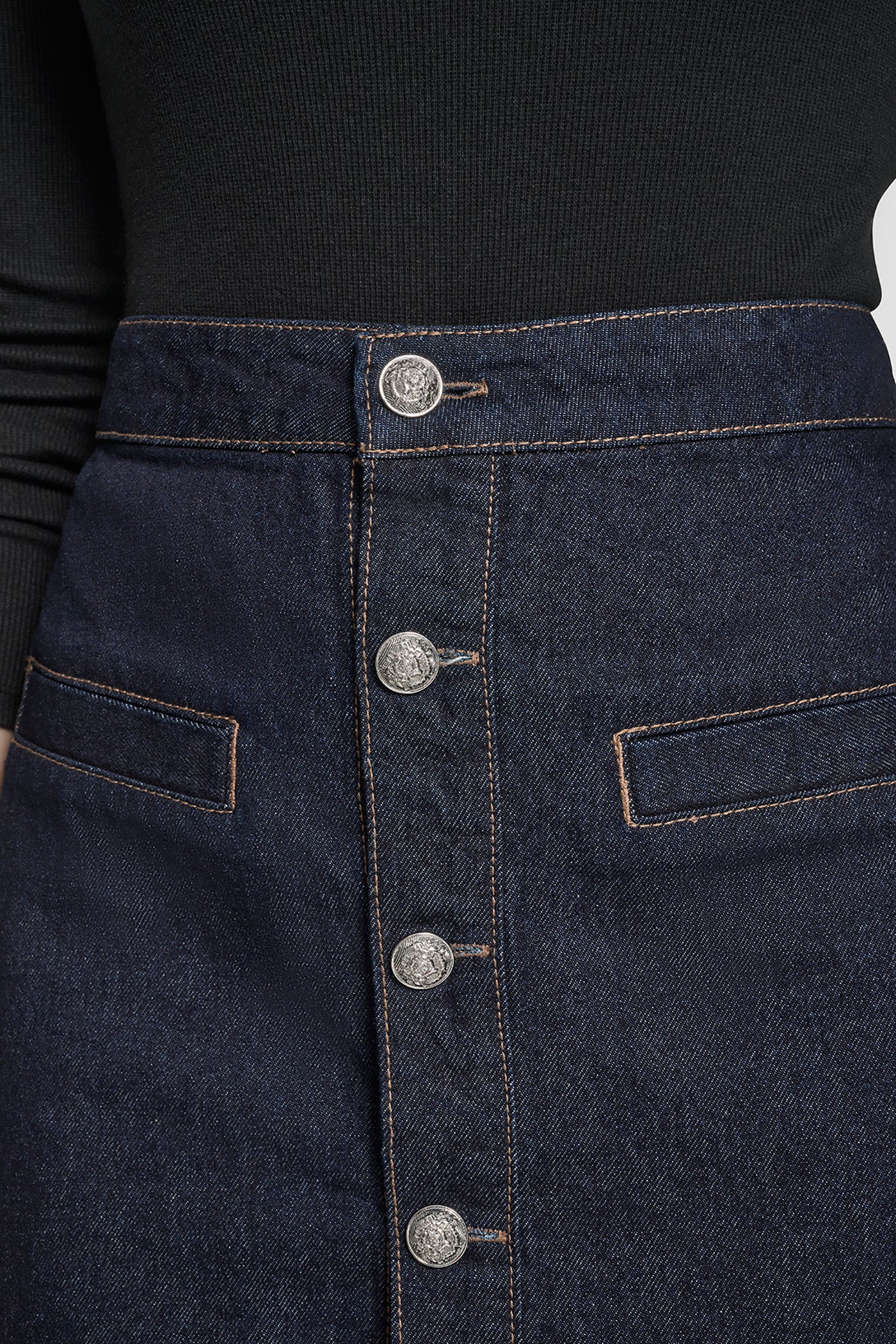 HIGH RISE BUTTON FRONT MINI SKIRT VIEW 5 | Gifts Under $50