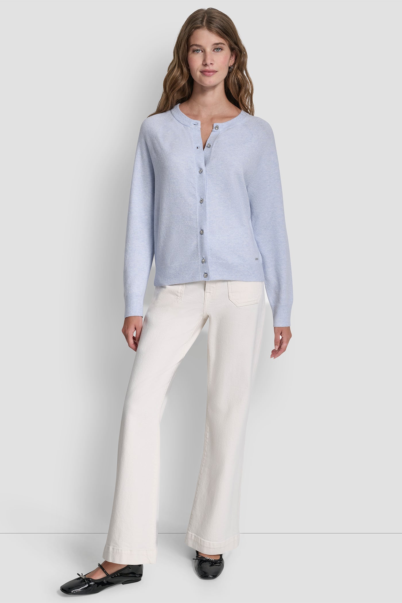 LONG SLEEVE CARDIGAN W RHINESTONE BUTTONS VIEW 6 | SELECT STYLES