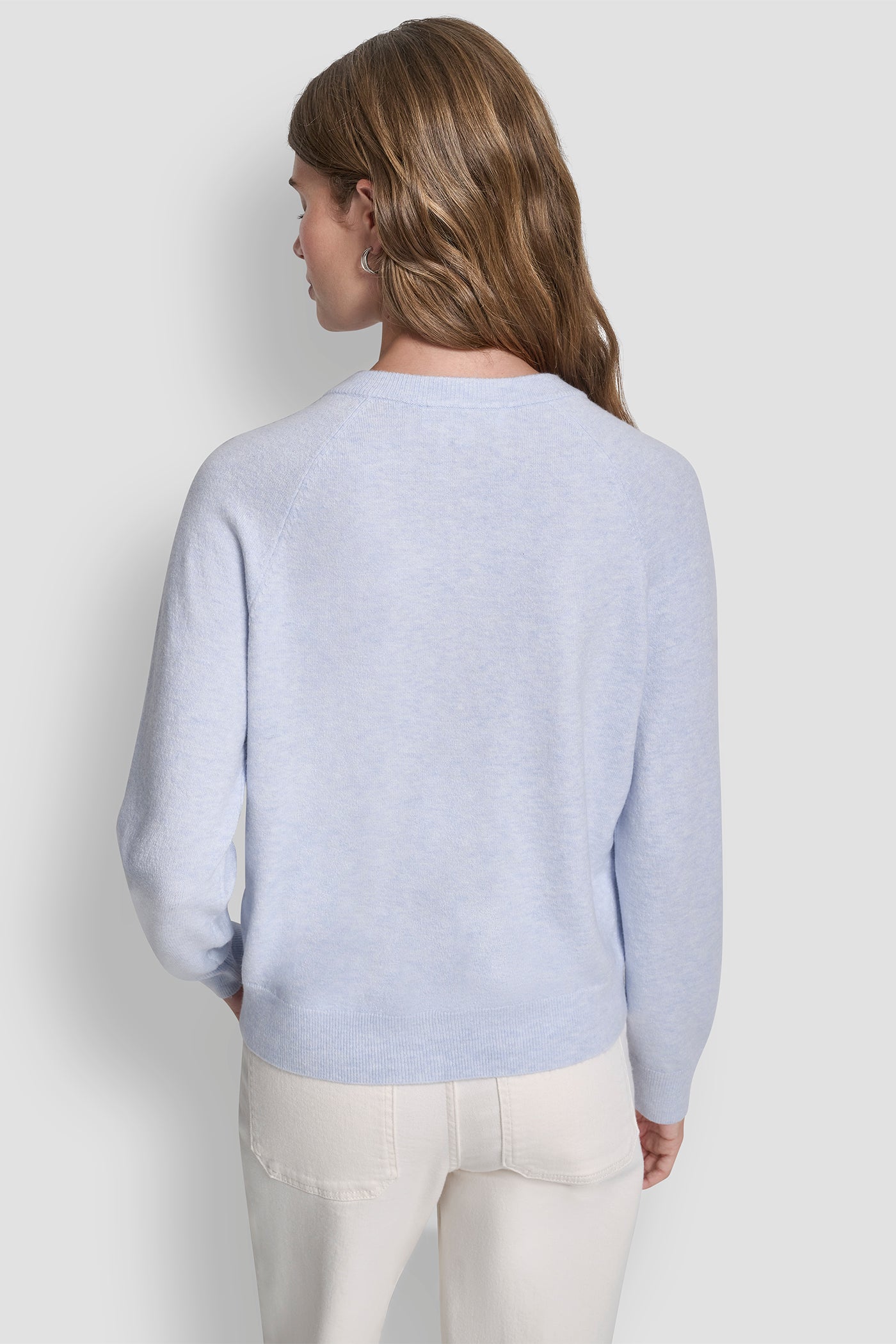 Blue LONG SLEEVE CARDIGAN W RHINESTONE BUTTONS, BACK VIEW | SELECT STYLES