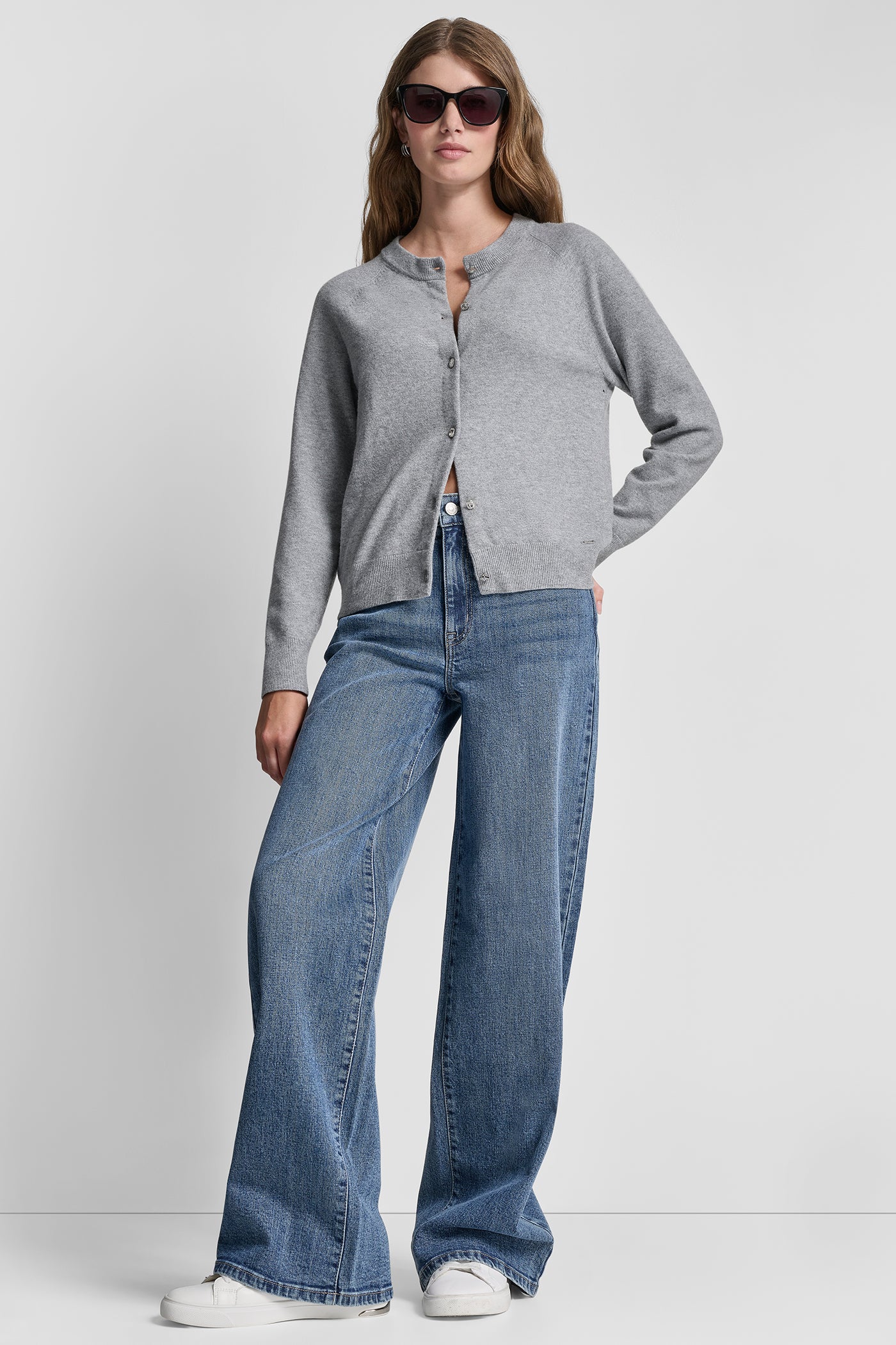 LONG SLEEVE CARDIGAN W RHINESTONE BUTTONS VIEW 4 | SELECT STYLES