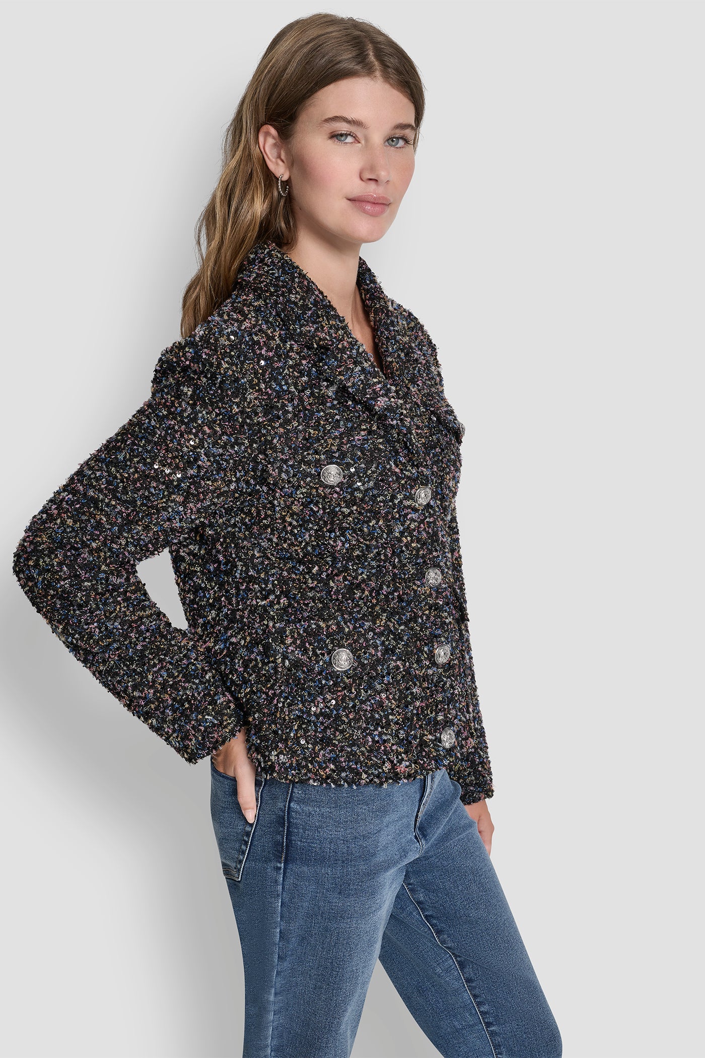 BUTTON FRONT JACKET WITH UTILITY POCKETS VIEW 3 | Jackets & Blazers