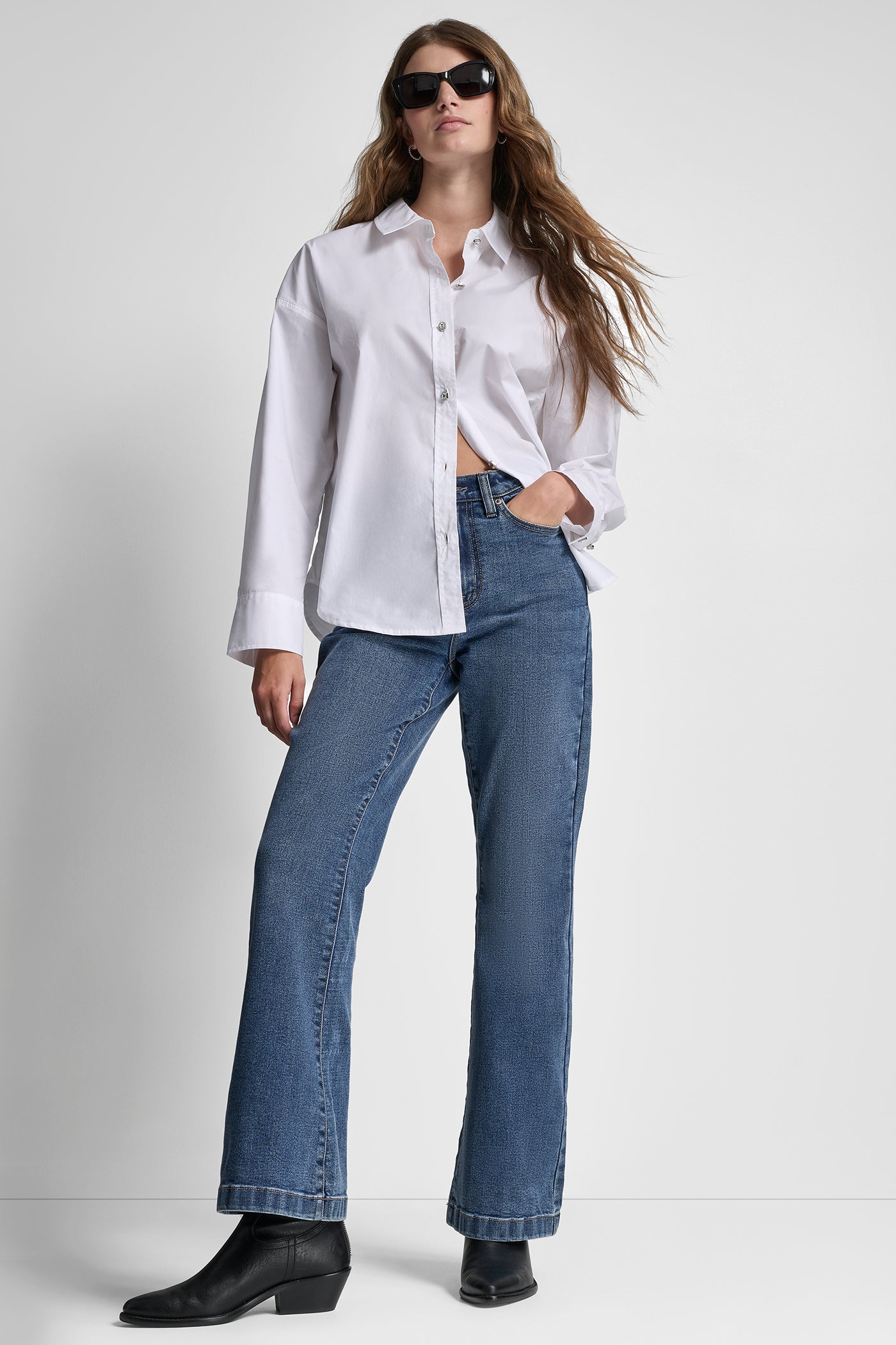 LONG SLEEVE RHINESTONE BUTTON FRONT SHIRT VIEW 5 | WOMEN'S SWEATERS & TOPS