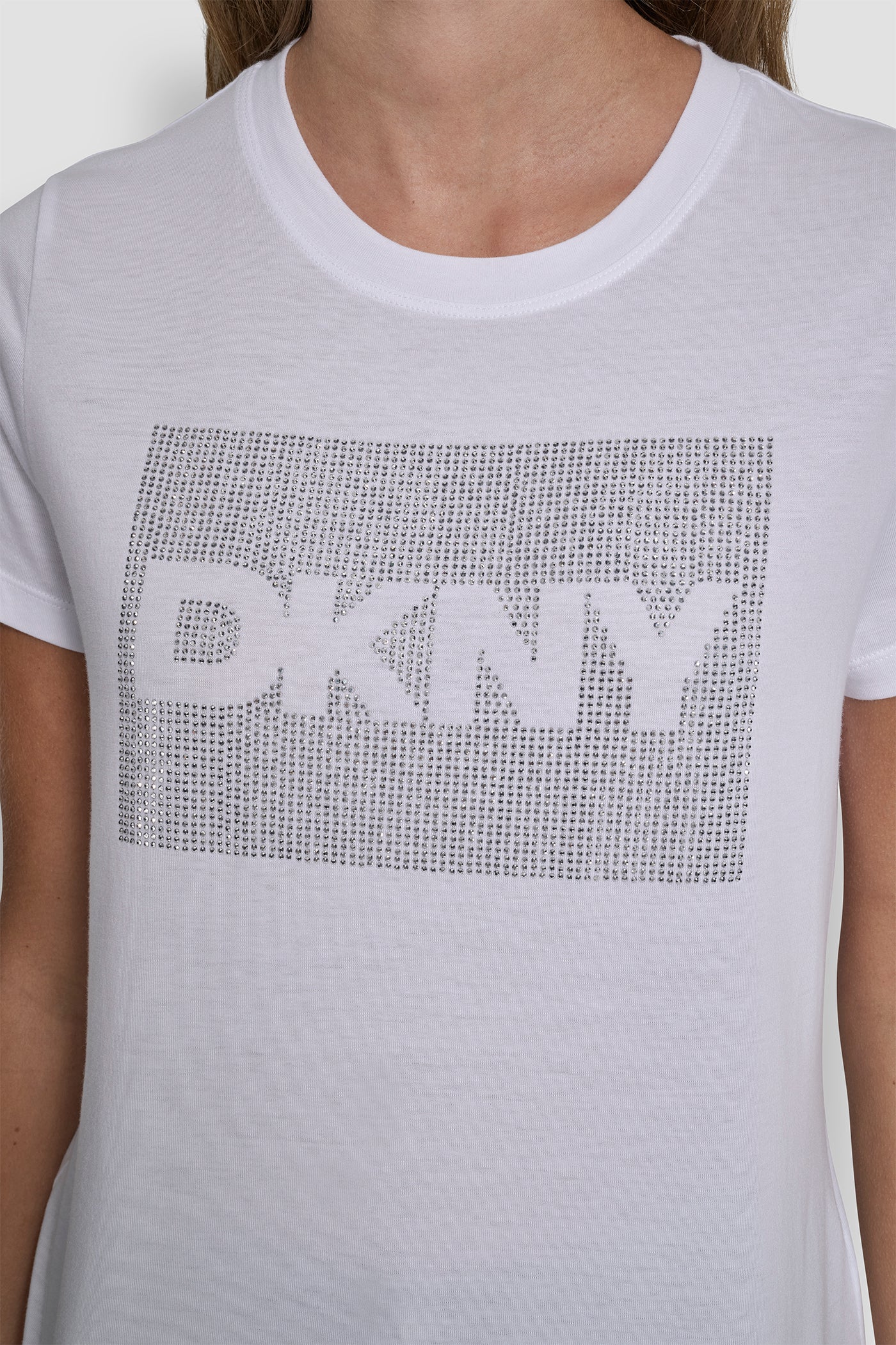 DKNY BOX RHINESTONE LOGO TEE VIEW 4 | Tees & Tanks