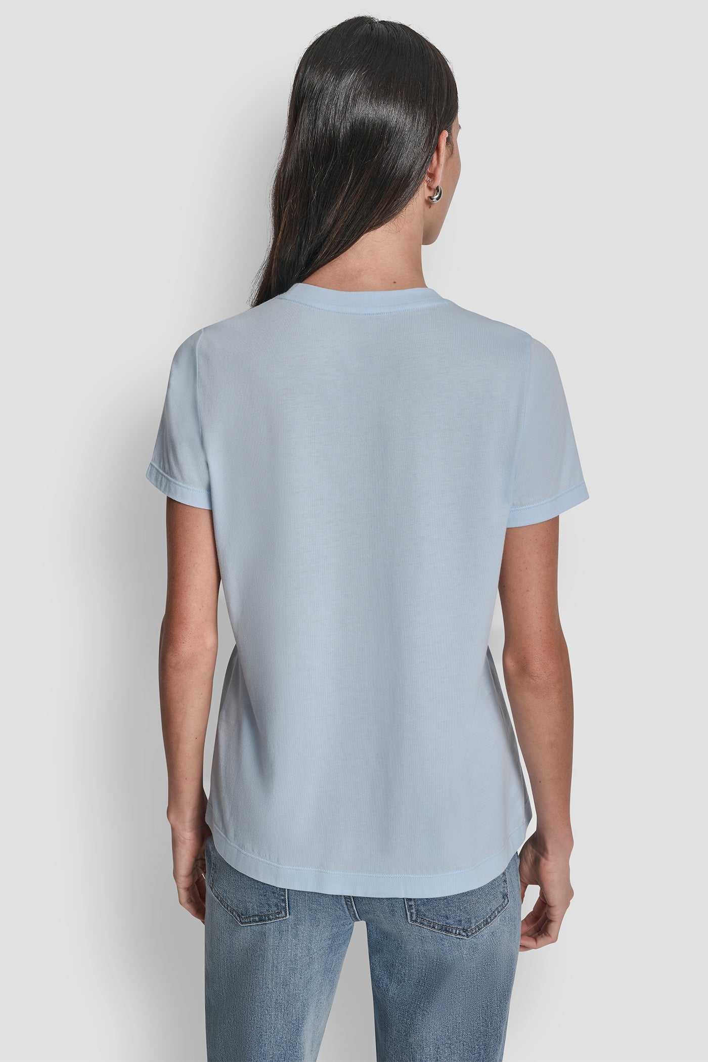 Moonstone DKNY BOX RHINESTONE LOGO TEE, BACK VIEW | Tees & Tanks