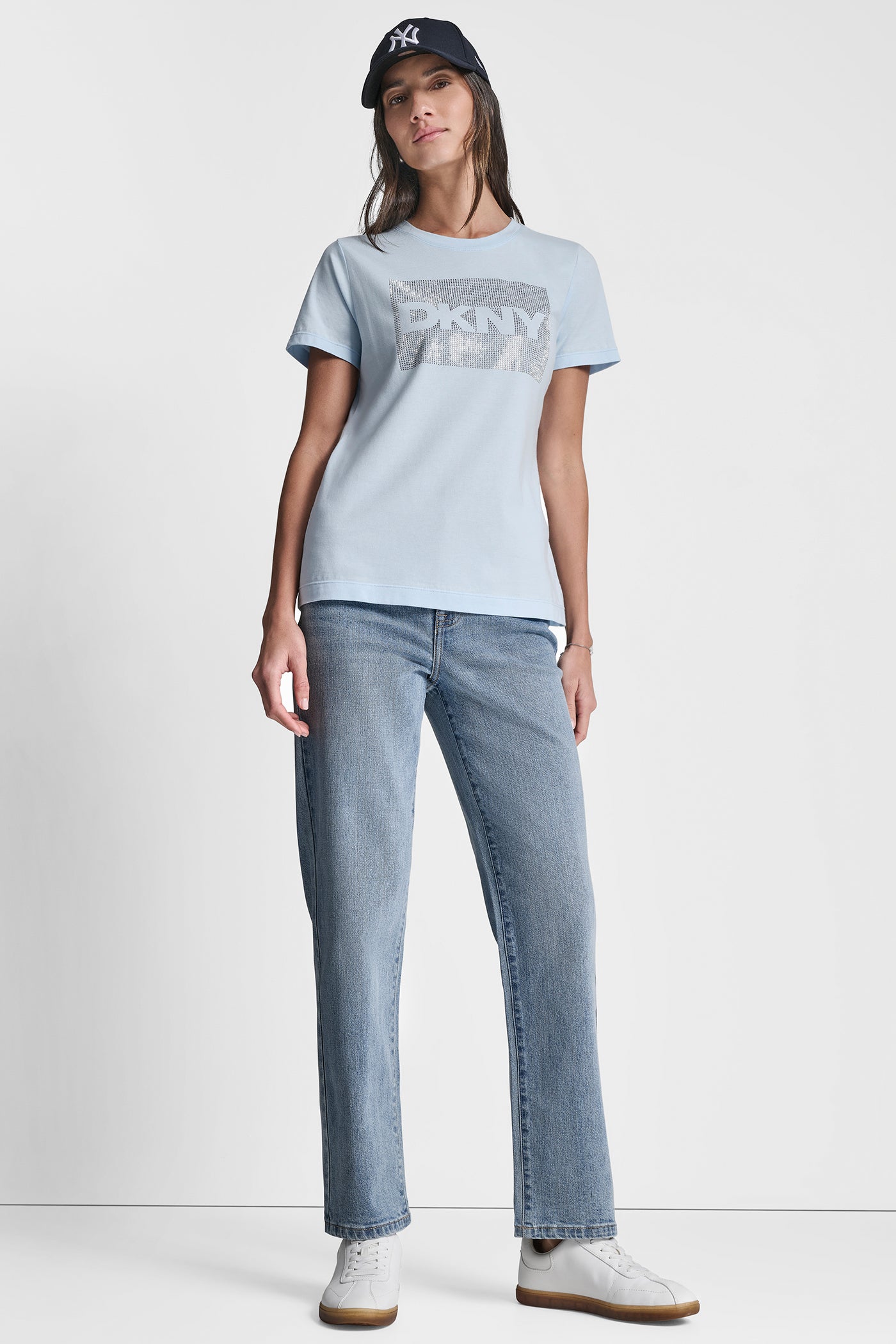 DKNY BOX RHINESTONE LOGO TEE VIEW 4 | New Arrivals