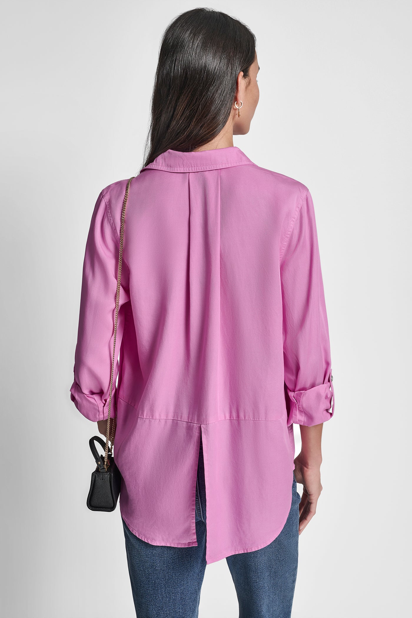 Crocus SPLIT BACK BUTTON FRONT WITH ROLL TAB, VIEW 2 | WOMEN'S SWEATERS & TOPS