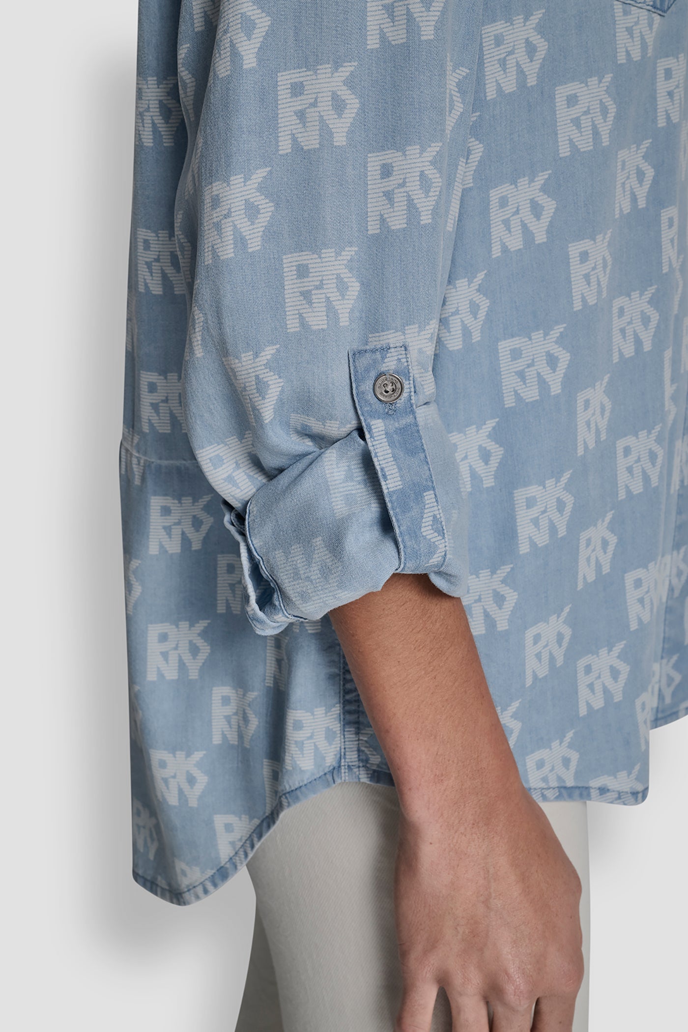 SPLIT BACK BUTTON FRONT WITH ROLL TAB VIEW 5 | WOMEN'S SWEATERS & TOPS