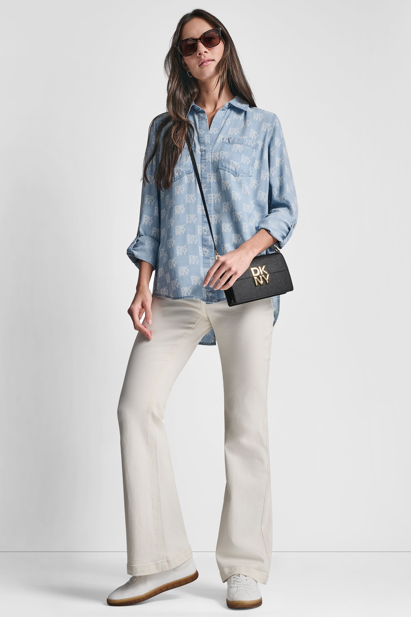 SPLIT BACK BUTTON FRONT WITH ROLL TAB VIEW 7 | WOMEN'S SWEATERS & TOPS