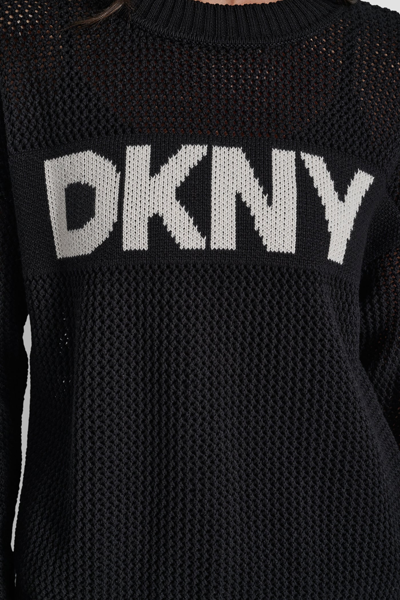 CREW NECK POINTELLE LOGO SWEATER VIEW 5 | WOMEN'S SWEATERS & TOPS