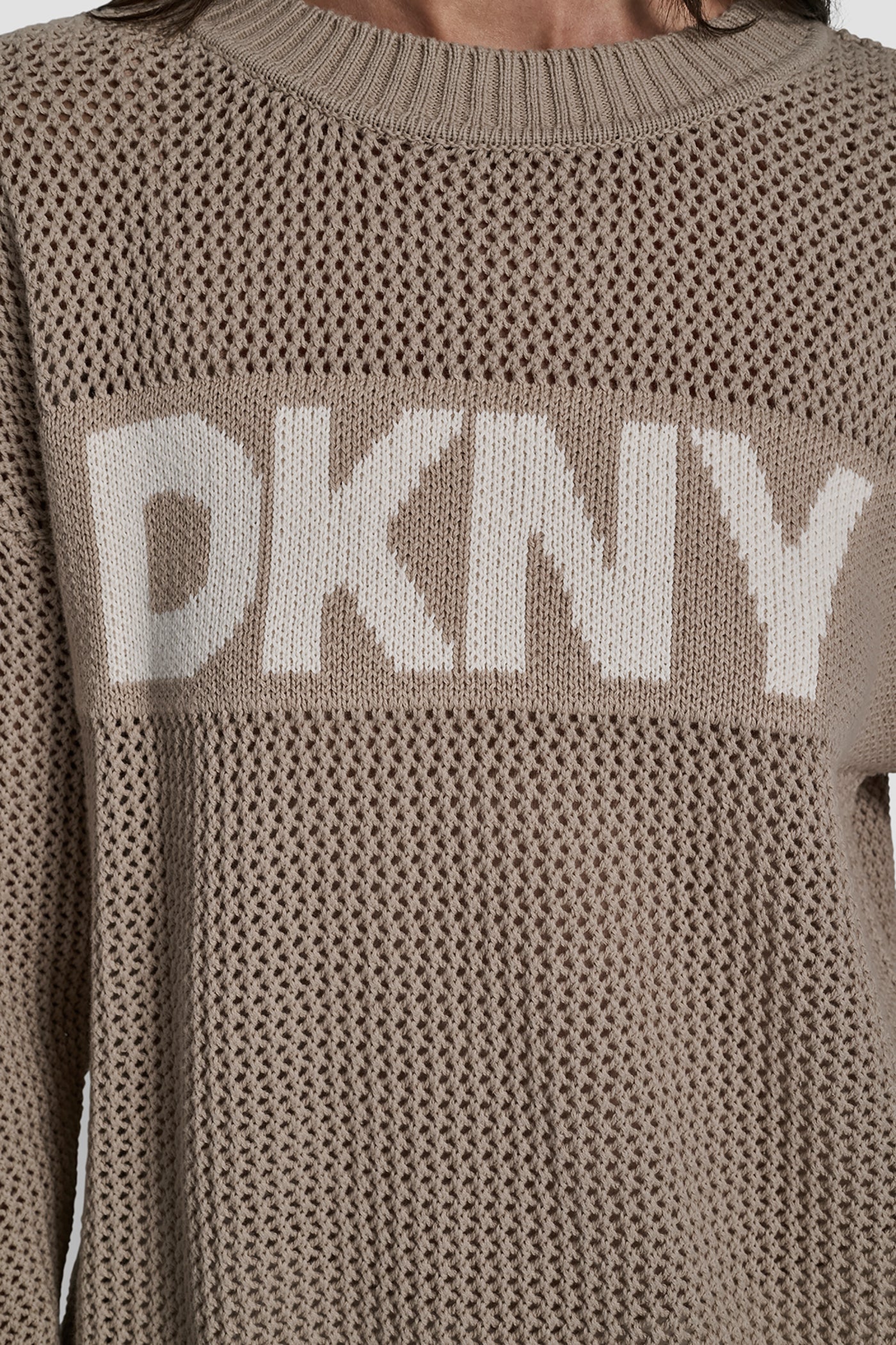 CREW NECK POINTELLE LOGO SWEATER VIEW 6 | WOMEN'S SWEATERS & TOPS