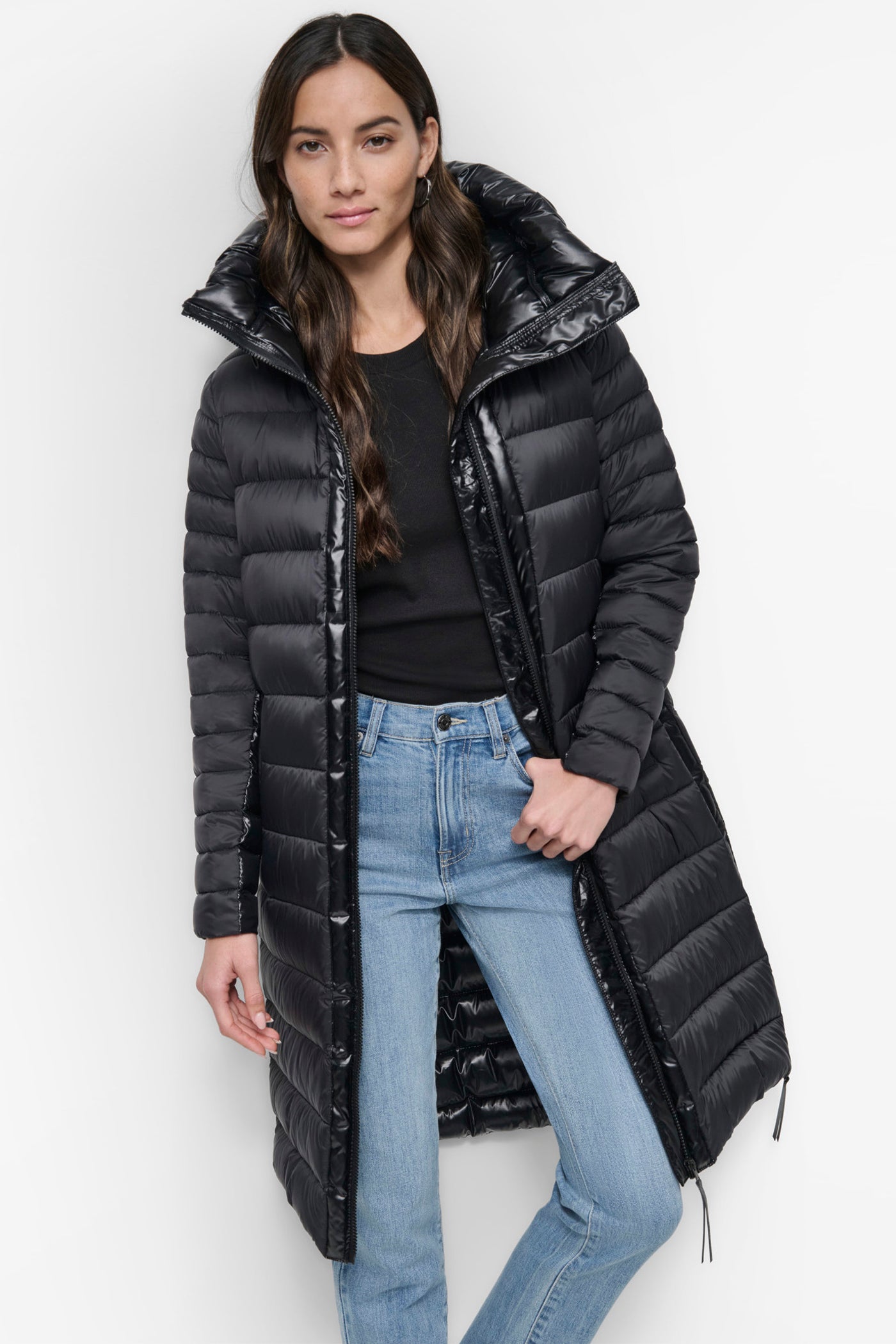 DOWN FILL HOODED ZIP FRONT QUILTED PUFFER VIEW 7 | Not Clearance or Preorder