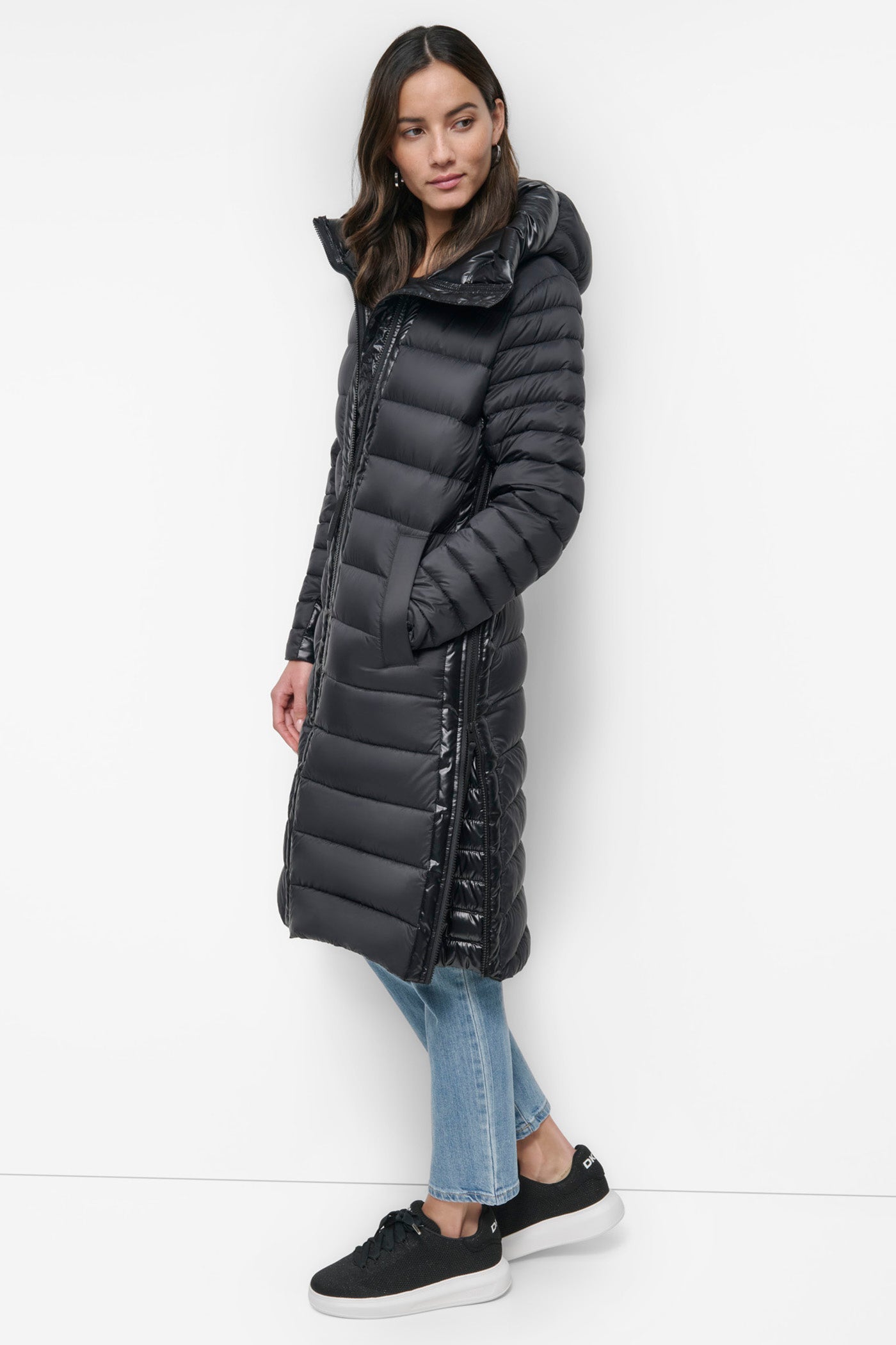 DOWN FILL HOODED ZIP FRONT QUILTED PUFFER VIEW 5 | Not Clearance or Preorder