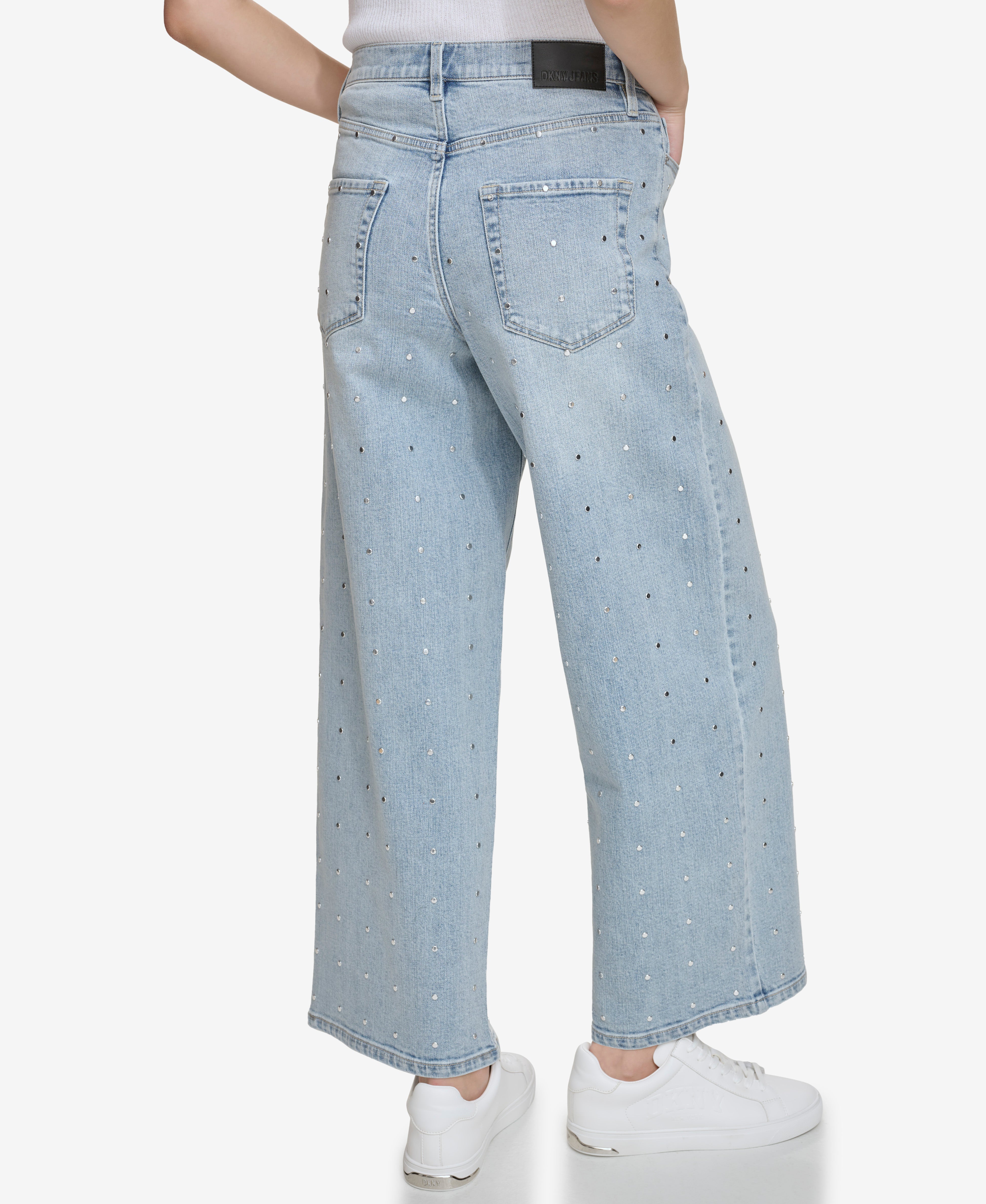 Atlantic HIGH Rise Length WIDE LEG WITH STUDS, BACK VIEW | Denim Destination