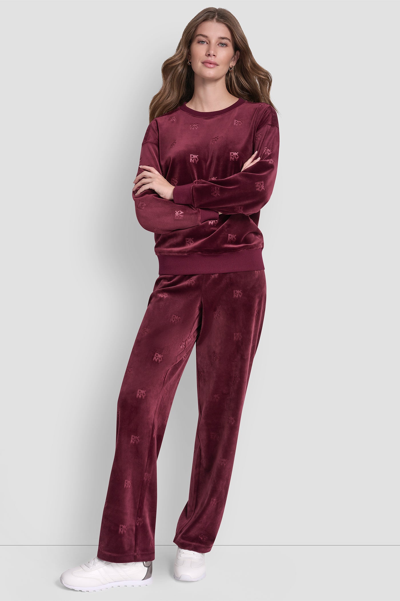 VELOUR DKNY ALL OVER PULLOVER VIEW 3 | Sweatshirts & Joggers