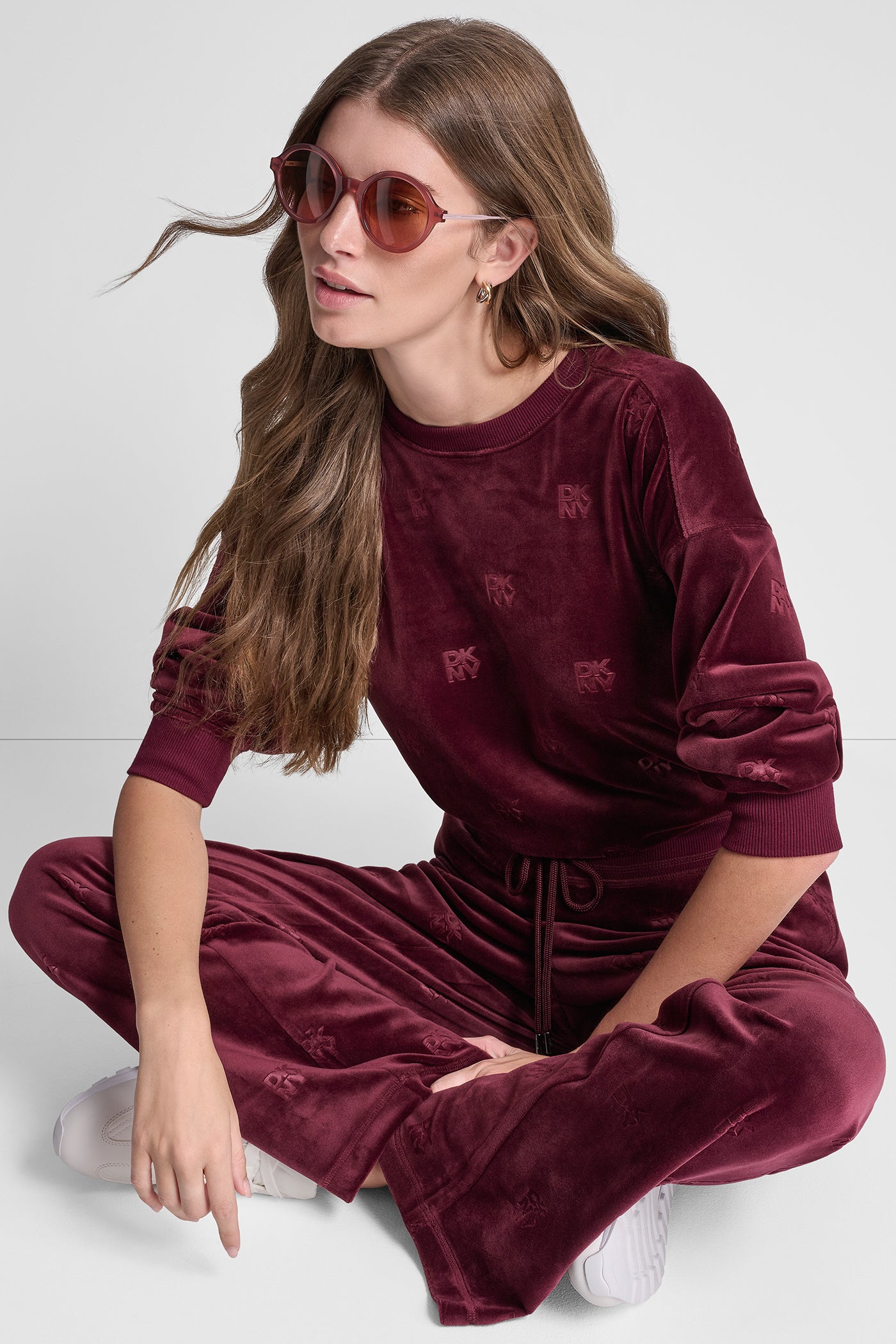 VELOUR DKNY ALL OVER PULLOVER VIEW 4 | Sweatshirts & Joggers