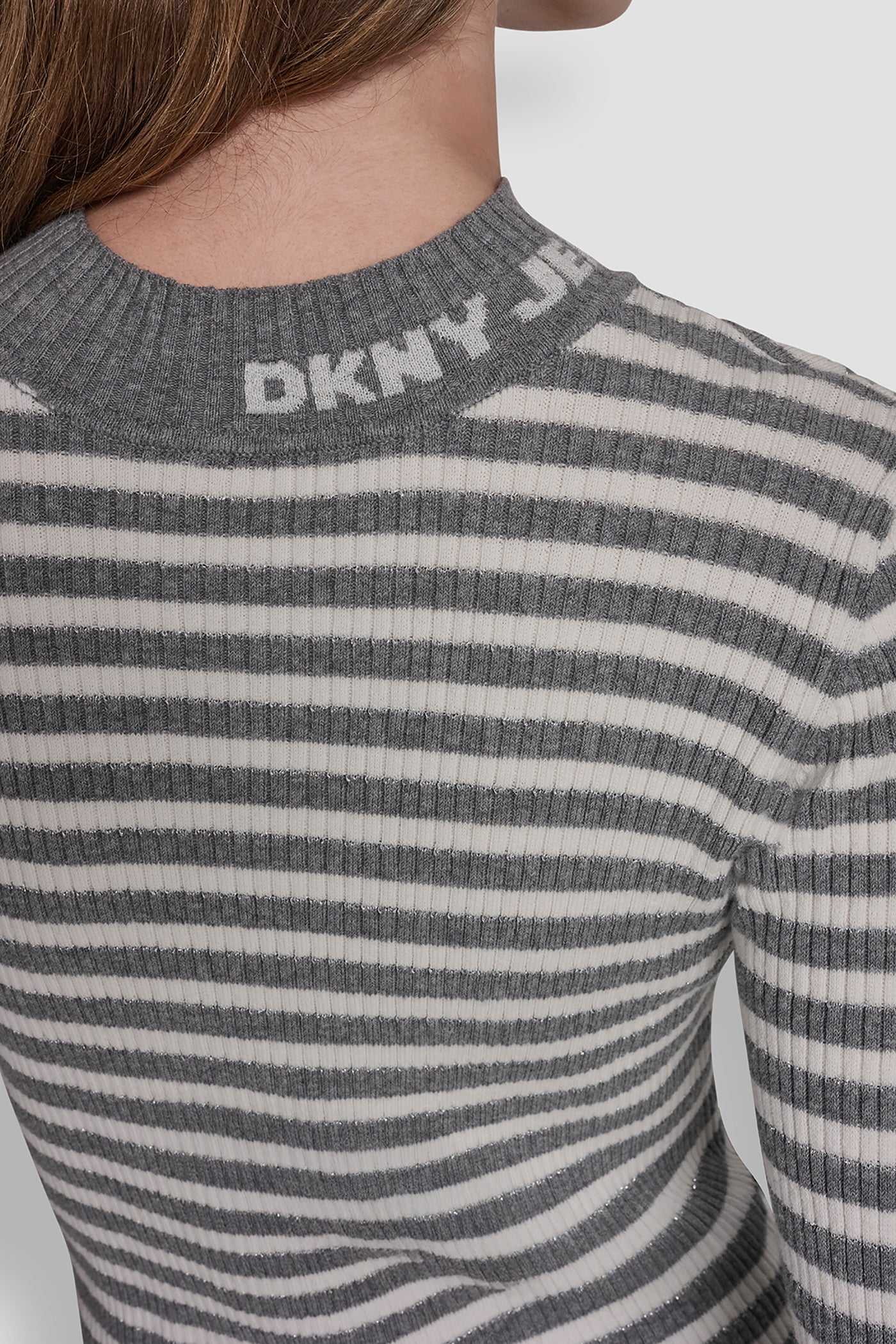 MOCK NECK RIB STRIPE LOGO SWEATER VIEW 5 | Gifts Under $50