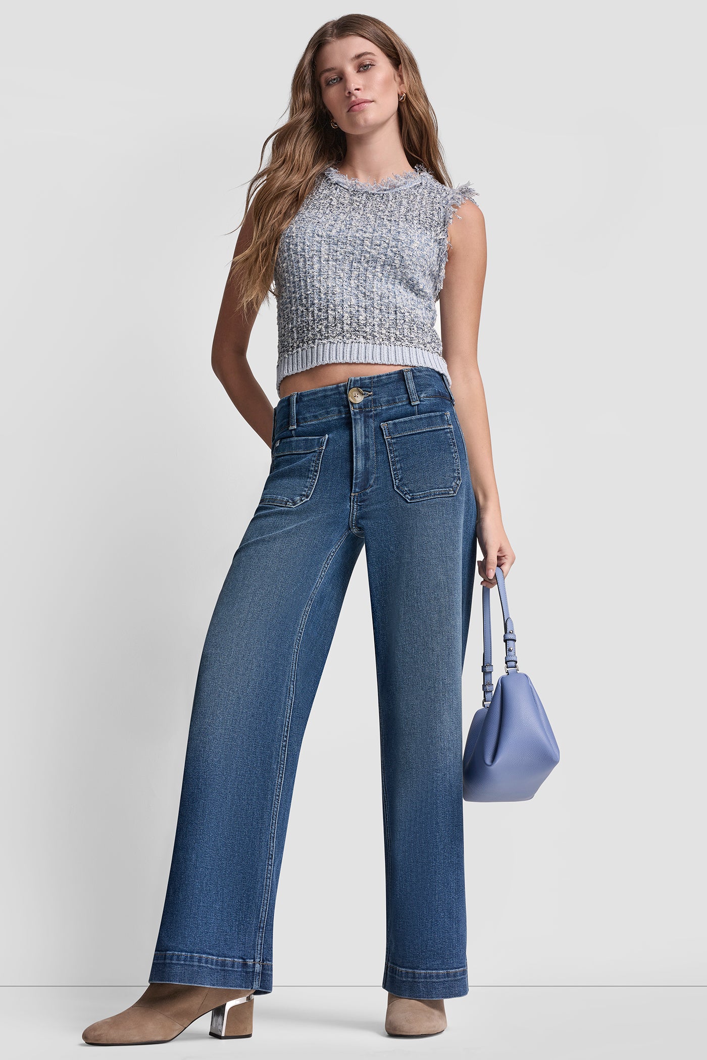 HIGH RISE WIDE LEG W PATCH POCKETS VIEW 4 | Pants & Denim