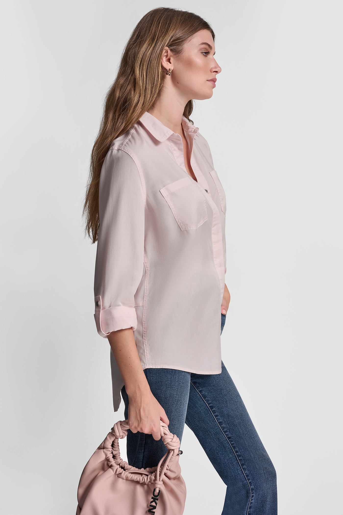 SPLIT BACK BUTTON FRONT WITH ROLL TAB VIEW 3 | SALE CLOTHING