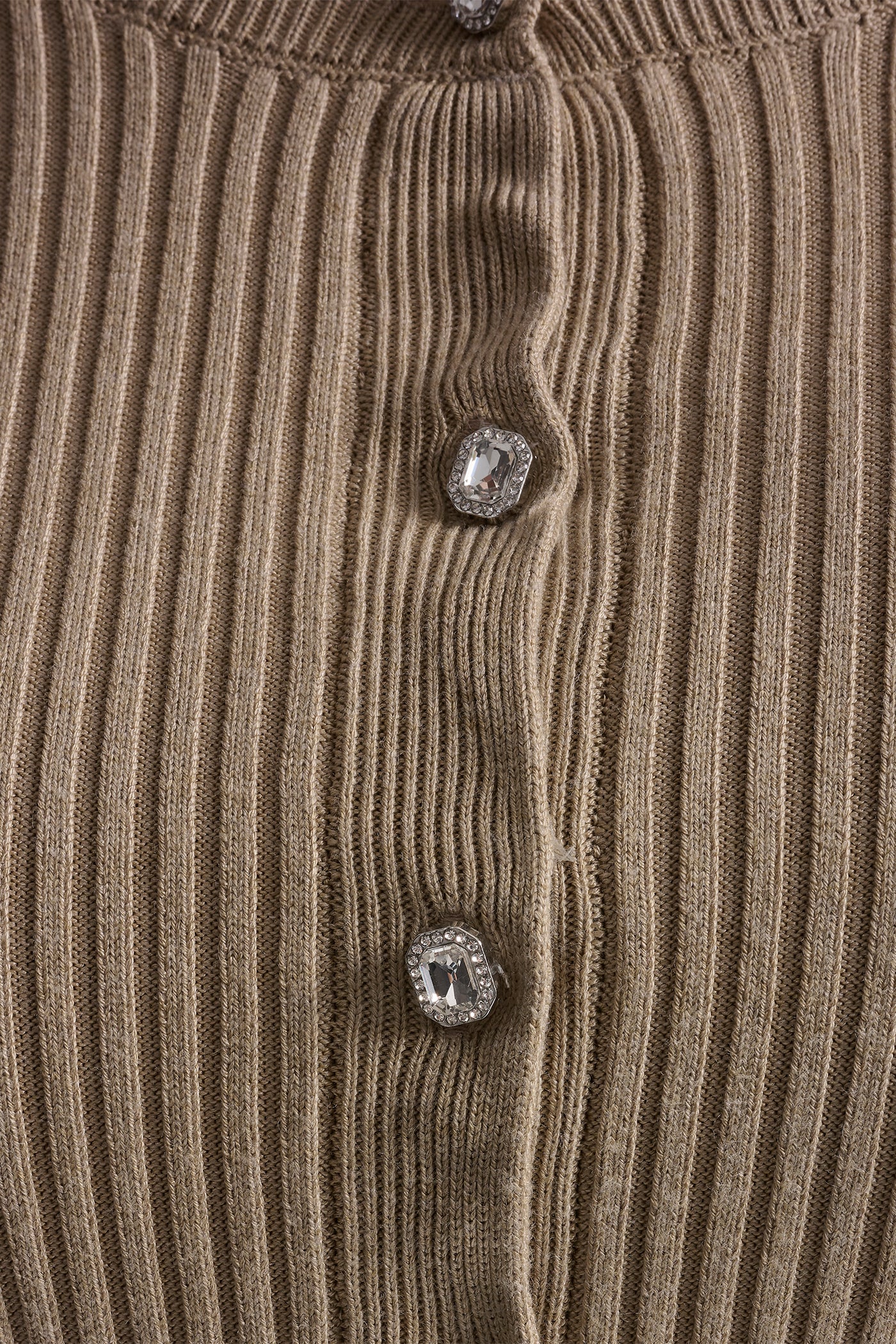 FLARE SLEEVE CARDIGAN WITH RHINESTONE BUTTON VIEW 4 | DKNY JEANS