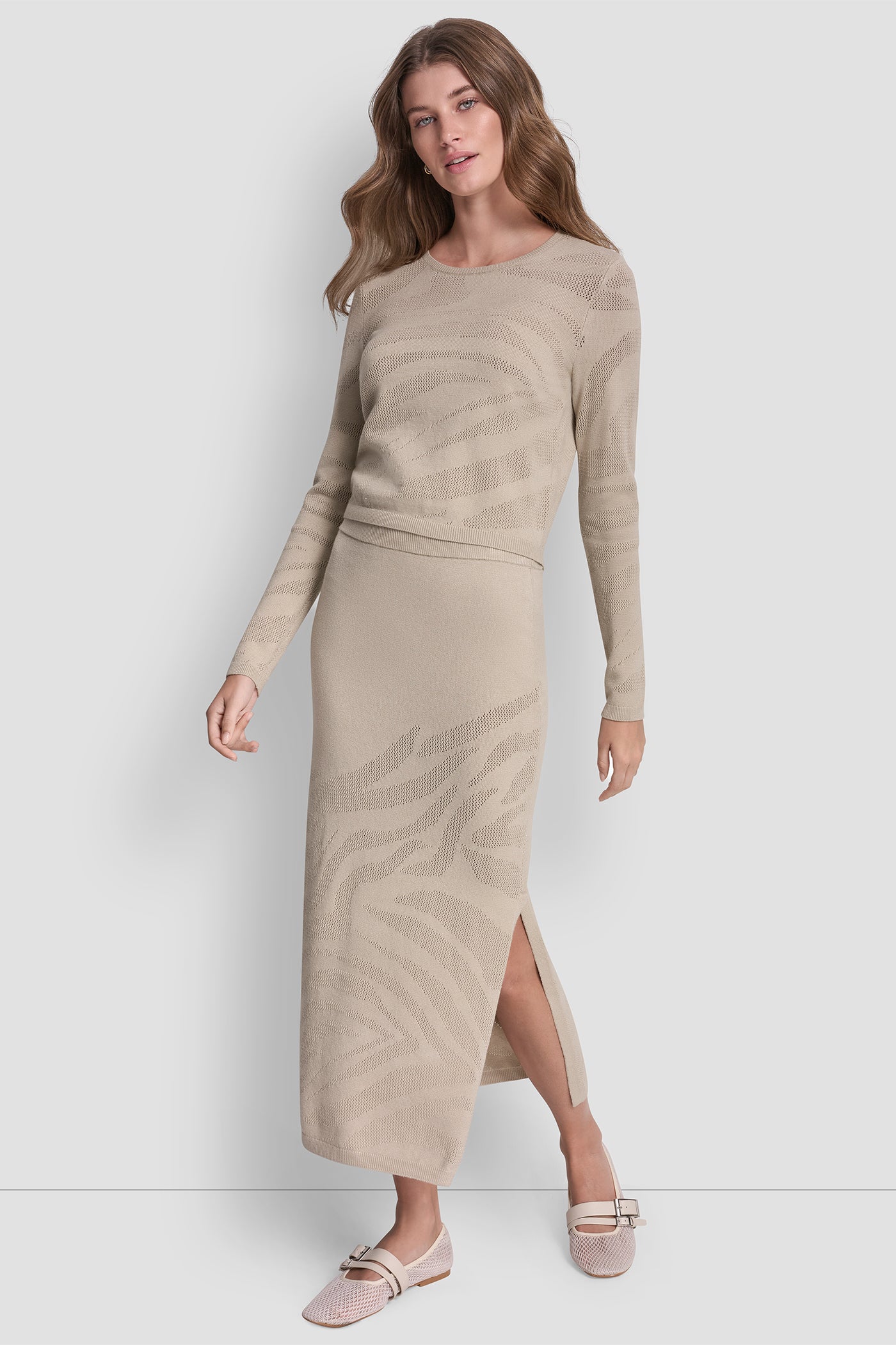 ZEBRA POINTELLE MIDI SKIRT VIEW 6 | Skirts