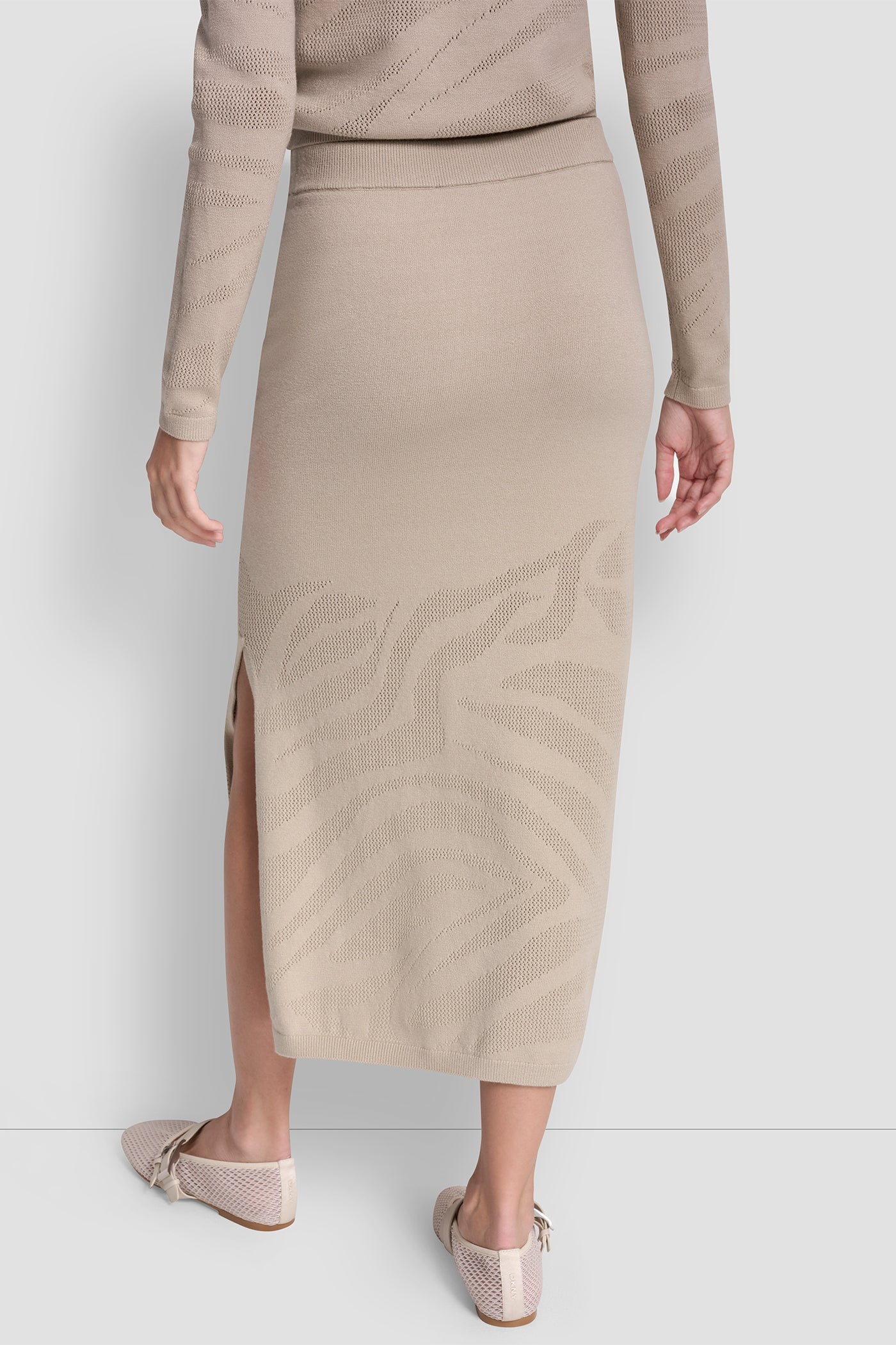 ZEBRA POINTELLE MIDI SKIRT VIEW 3 | Skirts