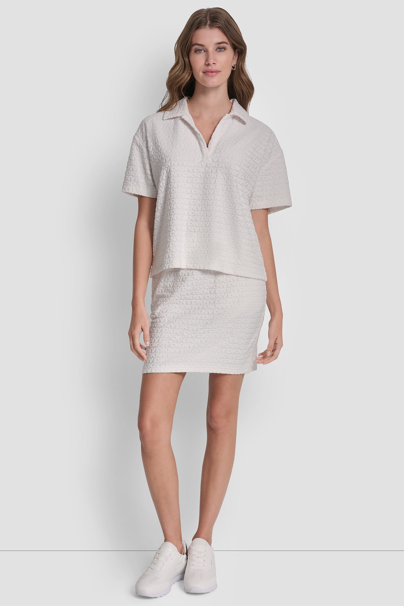 LOGO JACQUARD BOXY POLO TEE VIEW 4 | Tees & Tanks