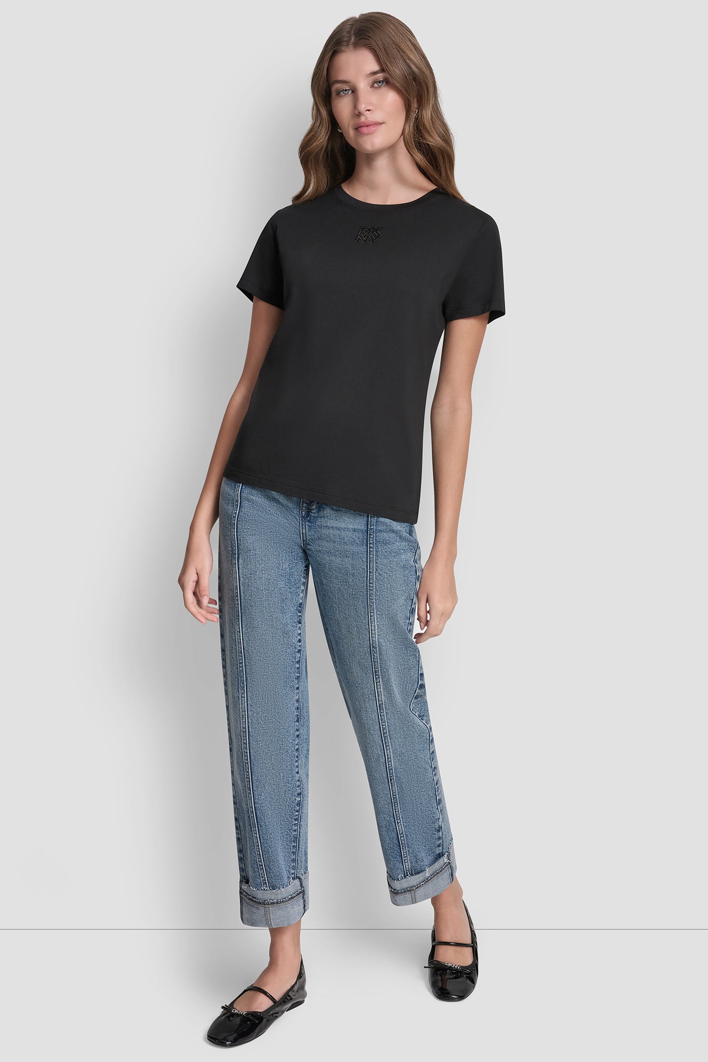 DKNY STACKED EYELET LOGO TEE VIEW 5 | All Products