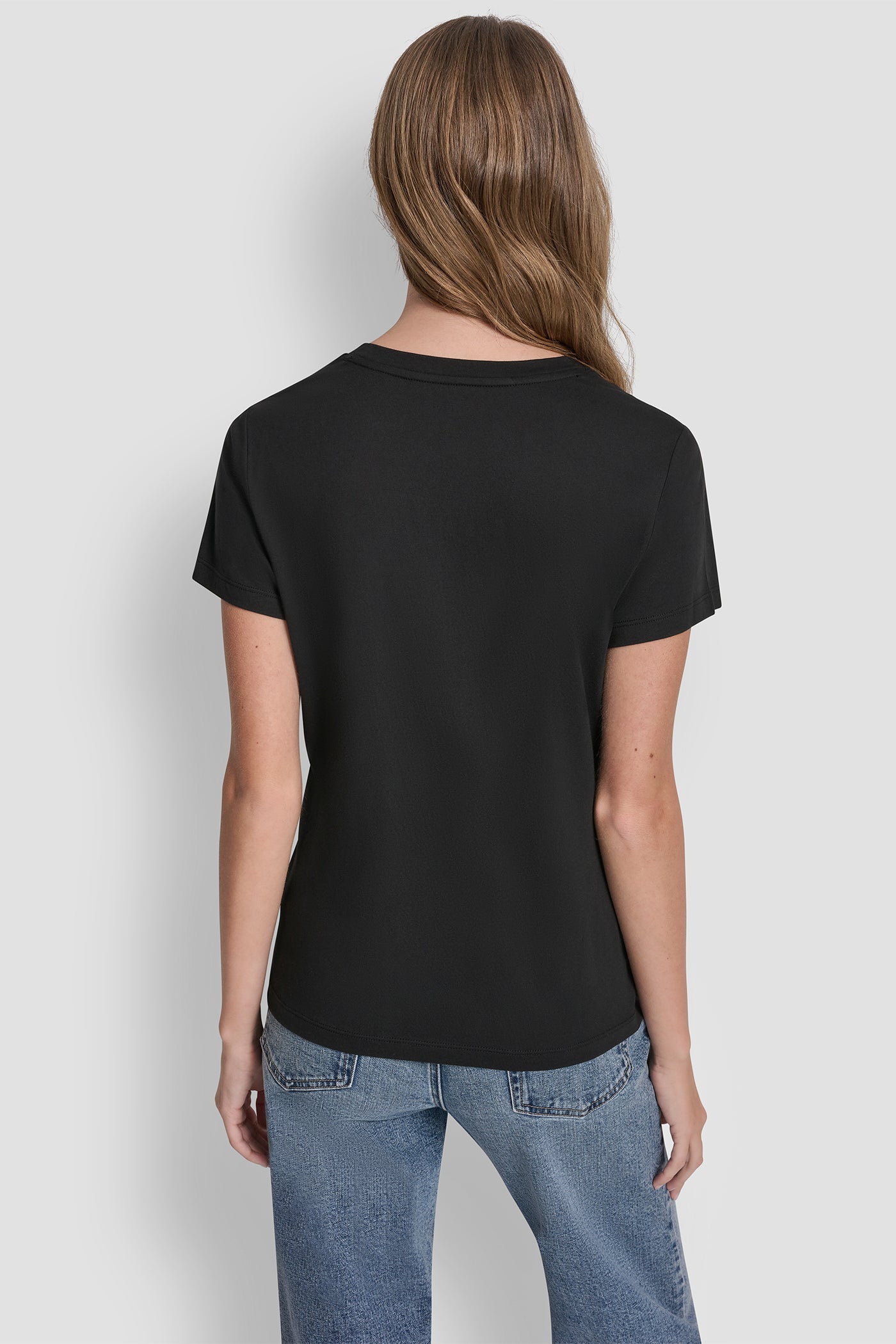 DKNY STACKED EYELET LOGO TEE VIEW 3 | All Products