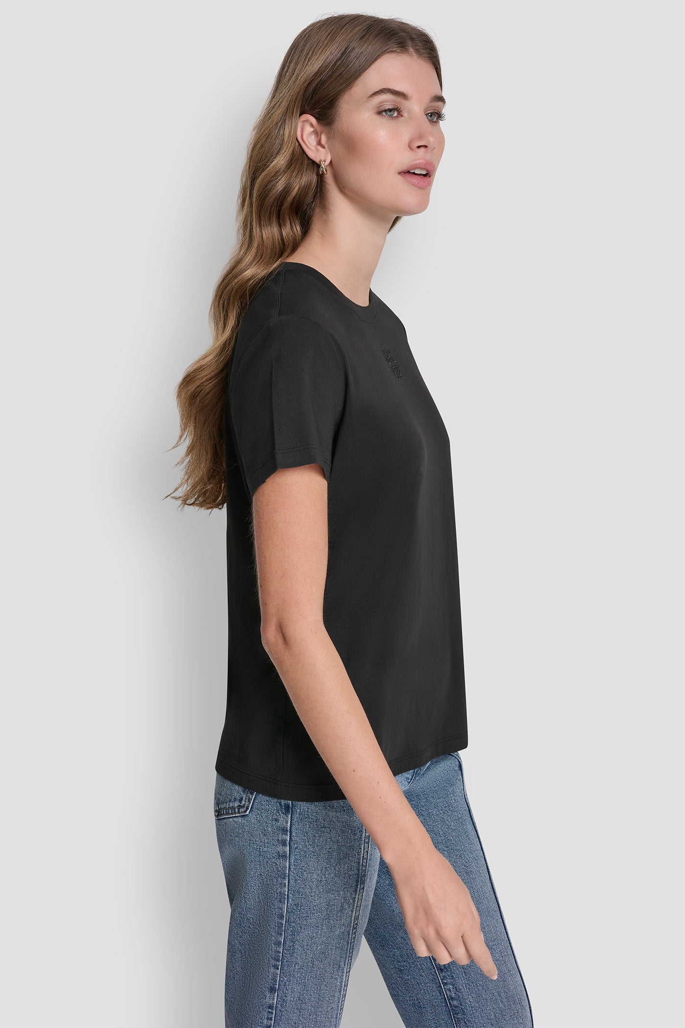 DKNY STACKED EYELET LOGO TEE VIEW 4 | All Products