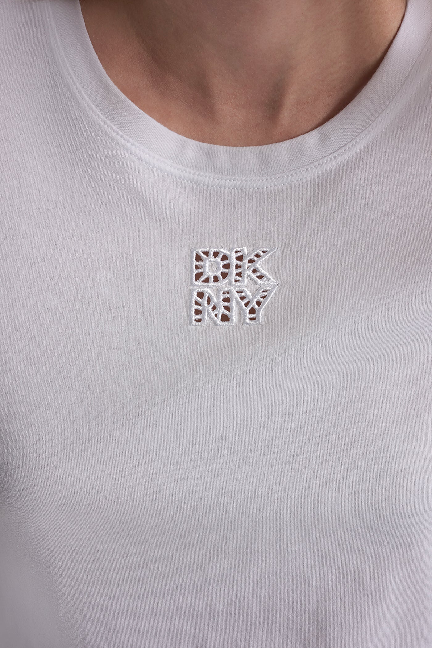 DKNY STACKED EYELET LOGO TEE VIEW 6 | All Products